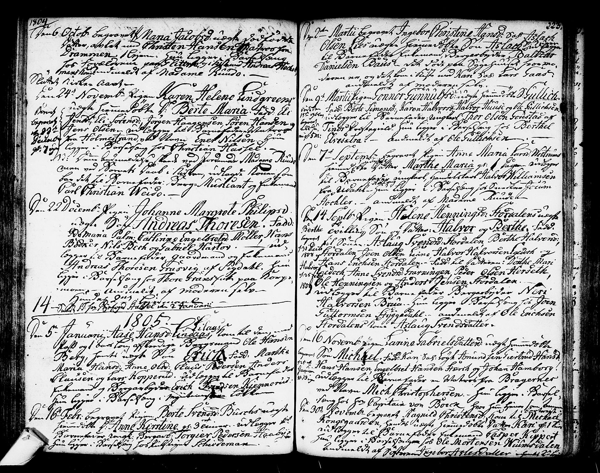 Kongsberg kirkebøker, SAKO/A-22/F/Fa/L0007: Parish register (official) no. I 7, 1795-1816, p. 223