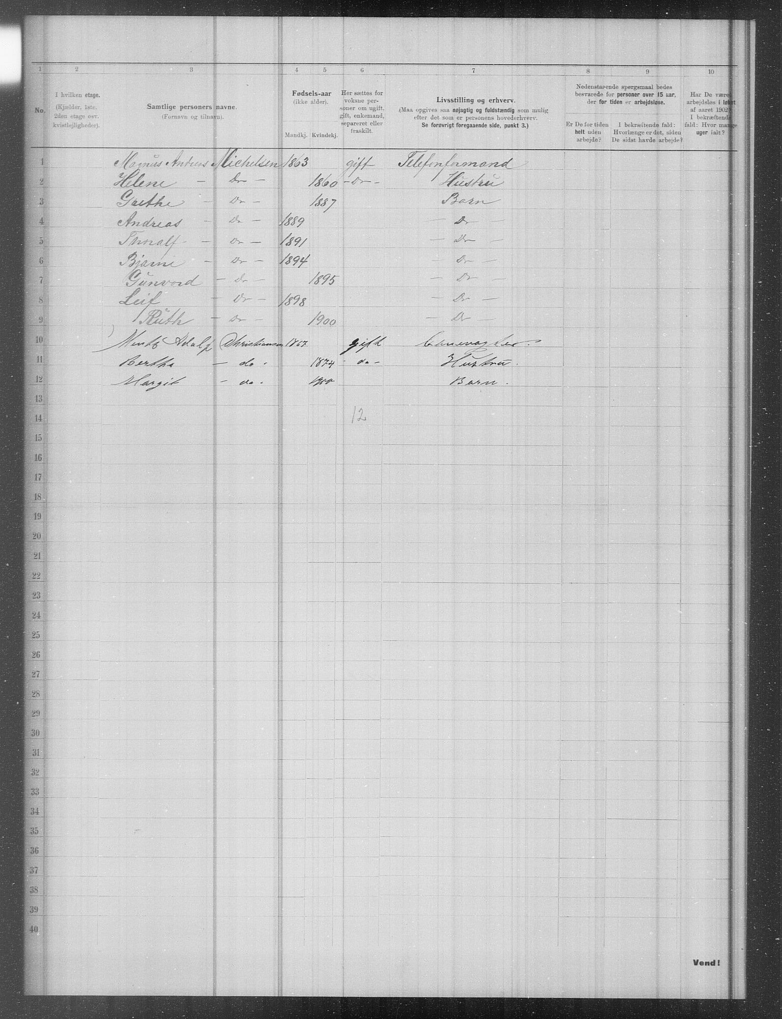 OBA, Municipal Census 1902 for Kristiania, 1902, p. 14401