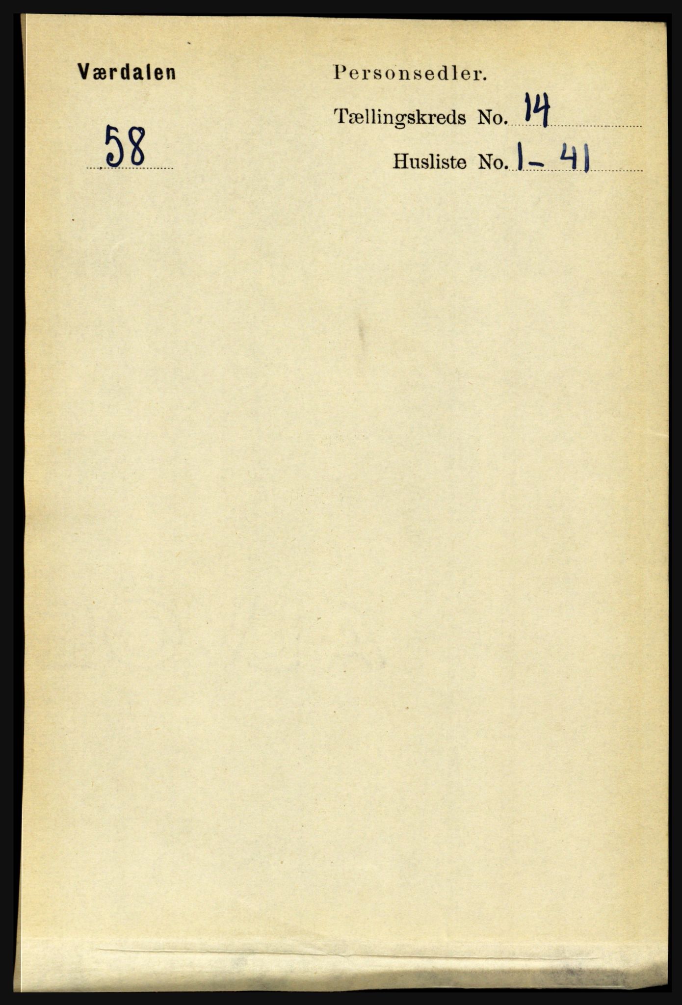 RA, 1891 census for 1721 Verdal, 1891, p. 7366