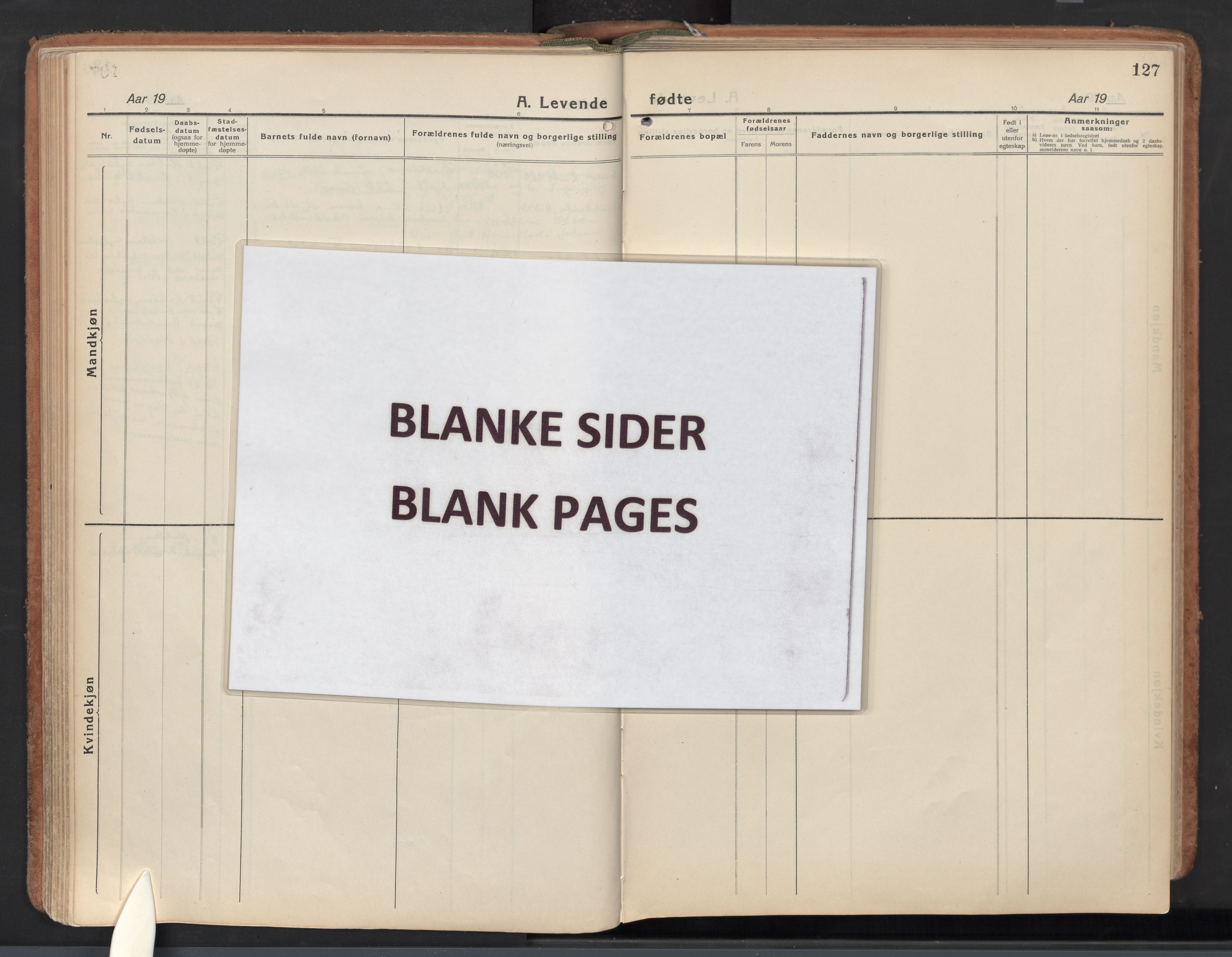 Idd prestekontor Kirkebøker, AV/SAO-A-10911/F/Fb/L0003: Parish register (official) no. II 3, 1923-1972, p. 127