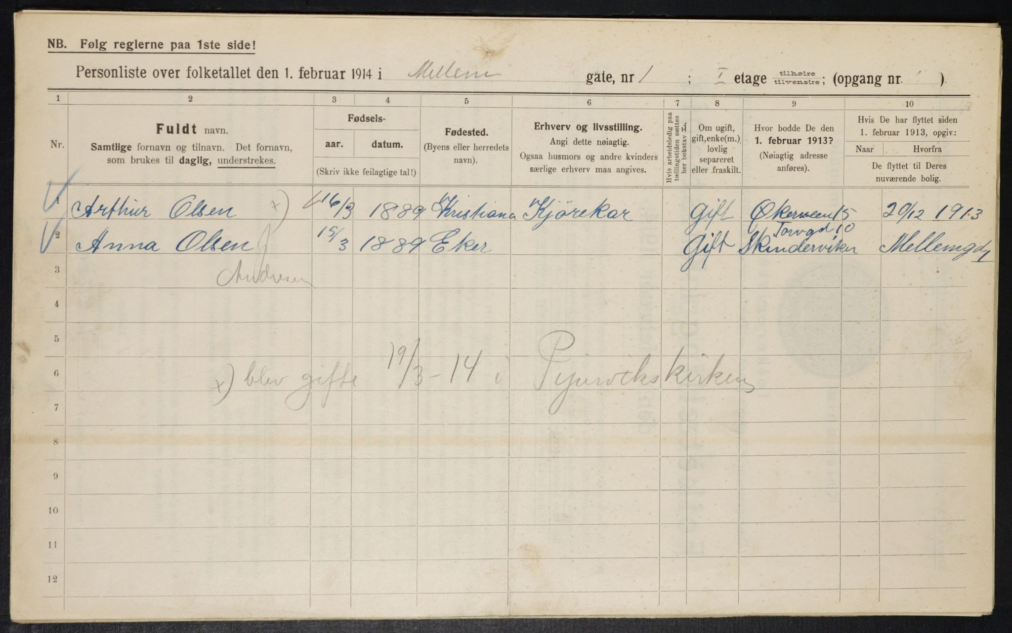 OBA, Municipal Census 1914 for Kristiania, 1914, p. 64984