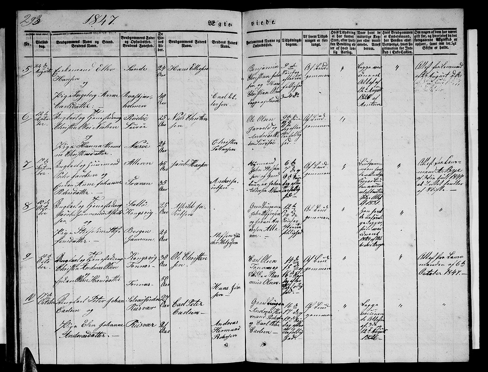 Ministerialprotokoller, klokkerbøker og fødselsregistre - Nordland, AV/SAT-A-1459/839/L0572: Parish register (copy) no. 839C02, 1841-1873, p. 293