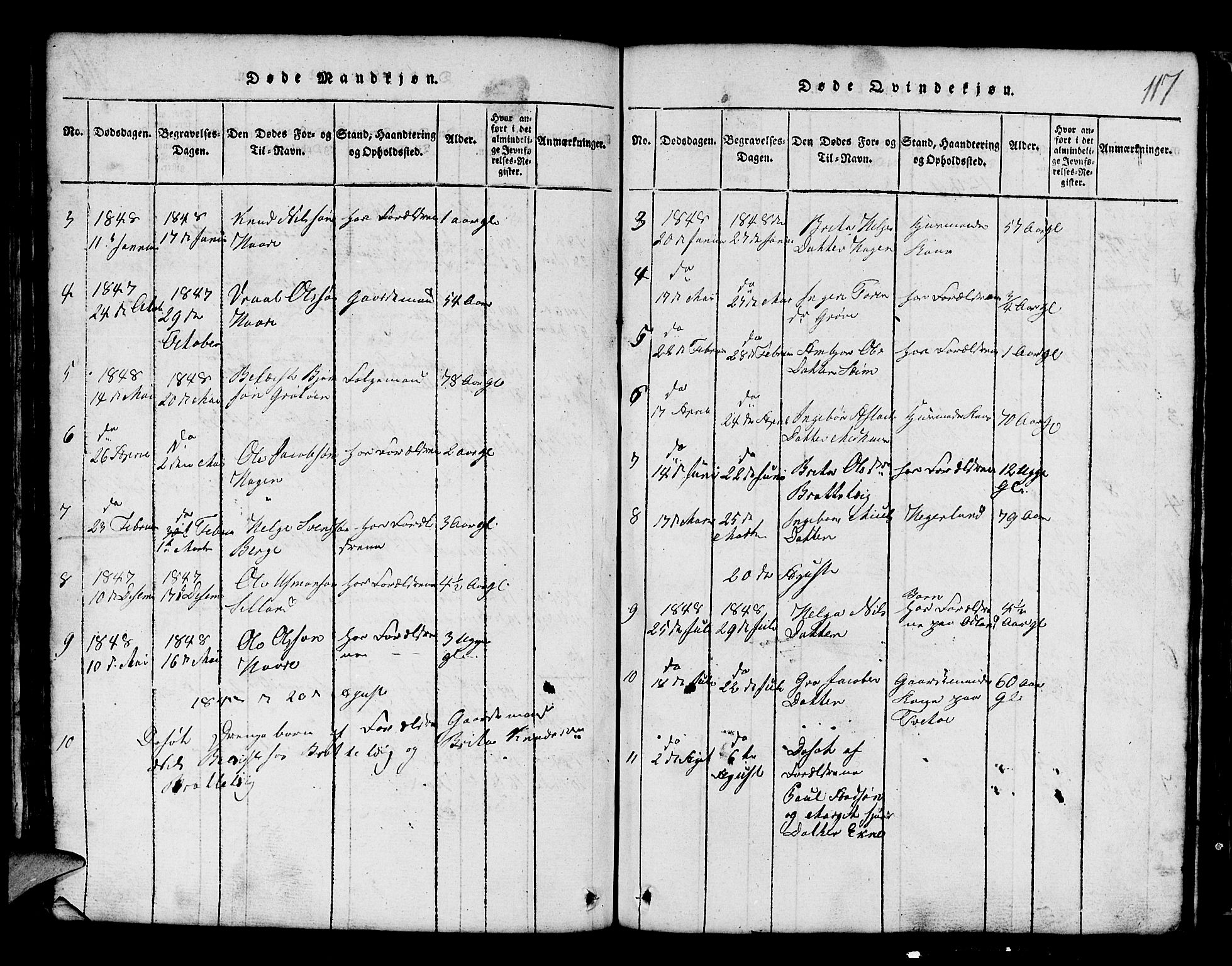 Røldal sokneprestembete, SAB/A-100247: Parish register (copy) no. A 1, 1817-1860, p. 117