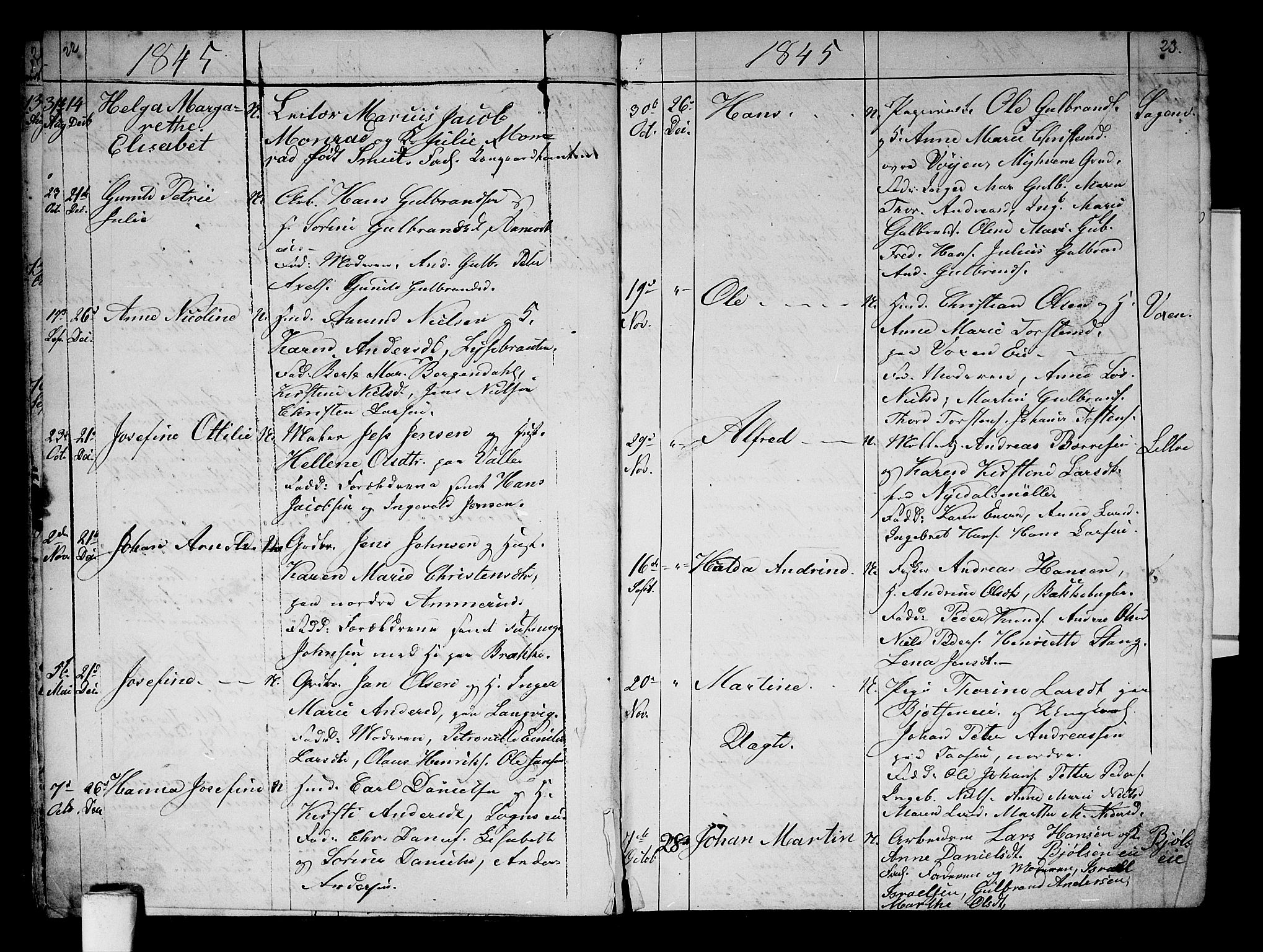 Aker prestekontor kirkebøker, SAO/A-10861/G/L0008: Parish register (copy) no. 8, 1845-1848, p. 22-23