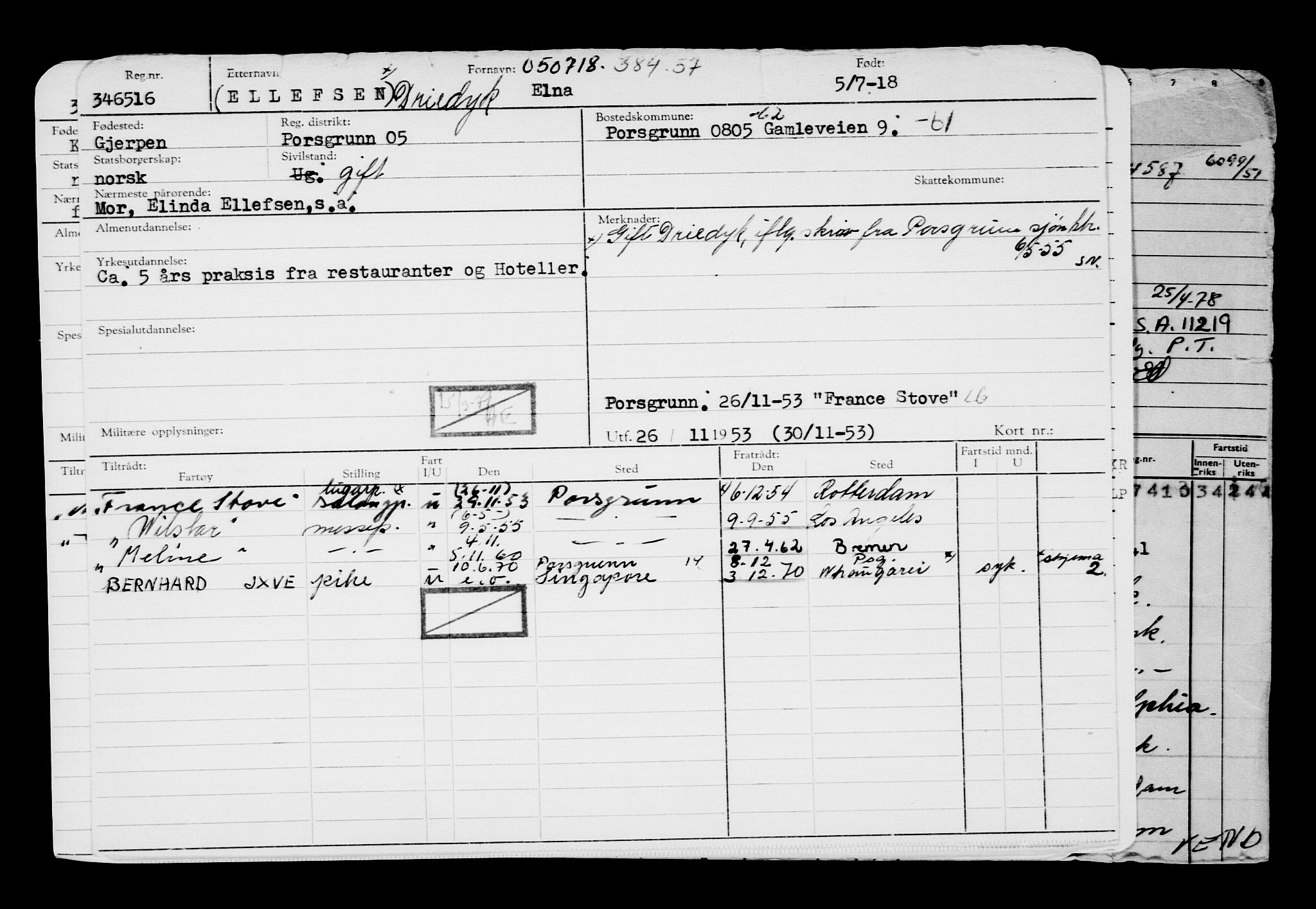 Direktoratet for sjømenn, AV/RA-S-3545/G/Gb/L0160: Hovedkort, 1918, p. 109