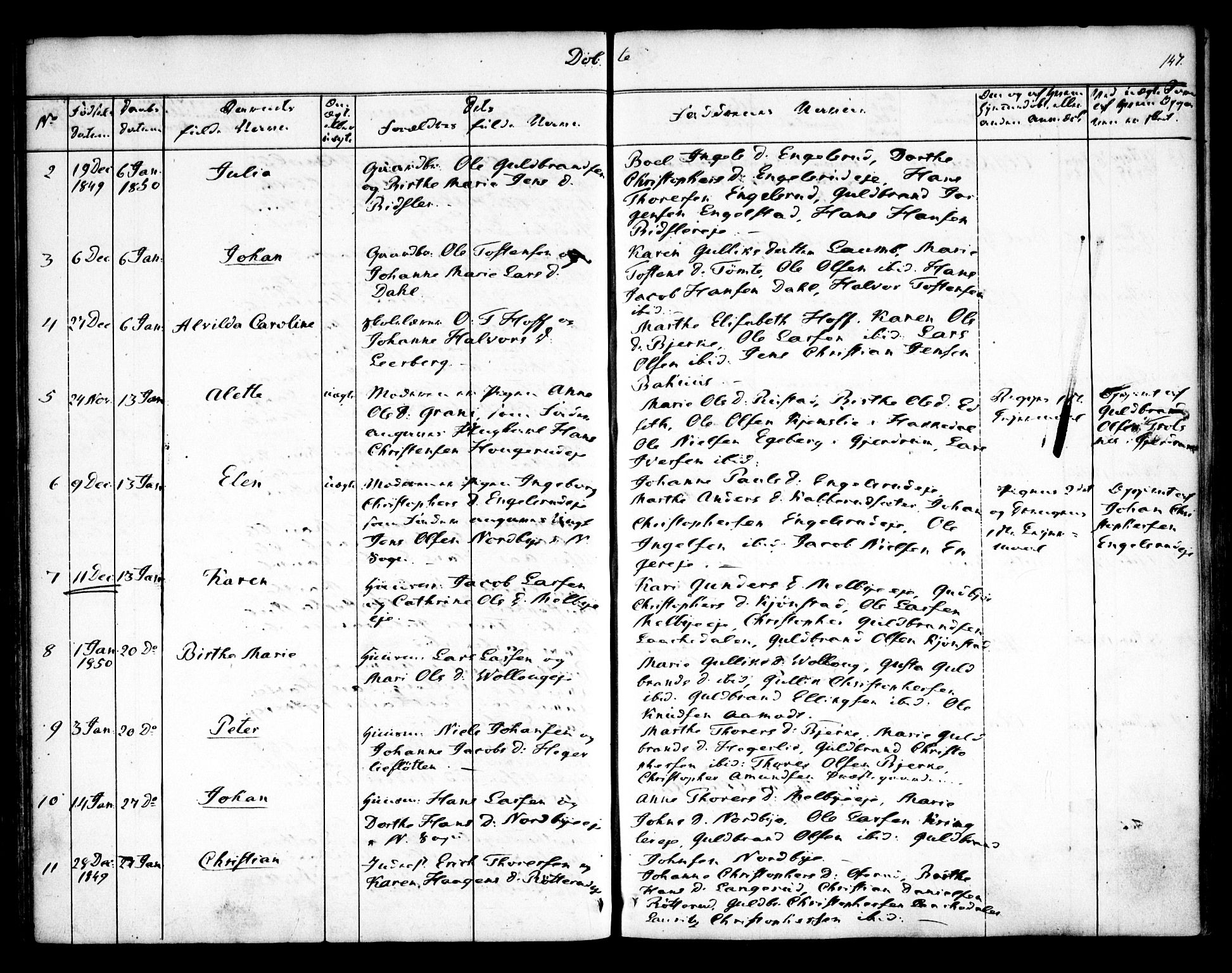 Nannestad prestekontor Kirkebøker, AV/SAO-A-10414a/F/Fa/L0010: Parish register (official) no. I 10, 1840-1850, p. 147