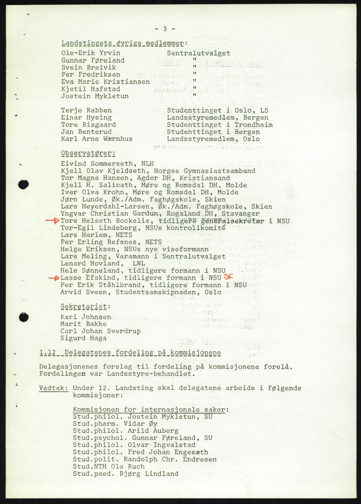 Norsk Studentunion, AV/RA-PA-0794/Fg/L0067: Landstinget, 1968-1979