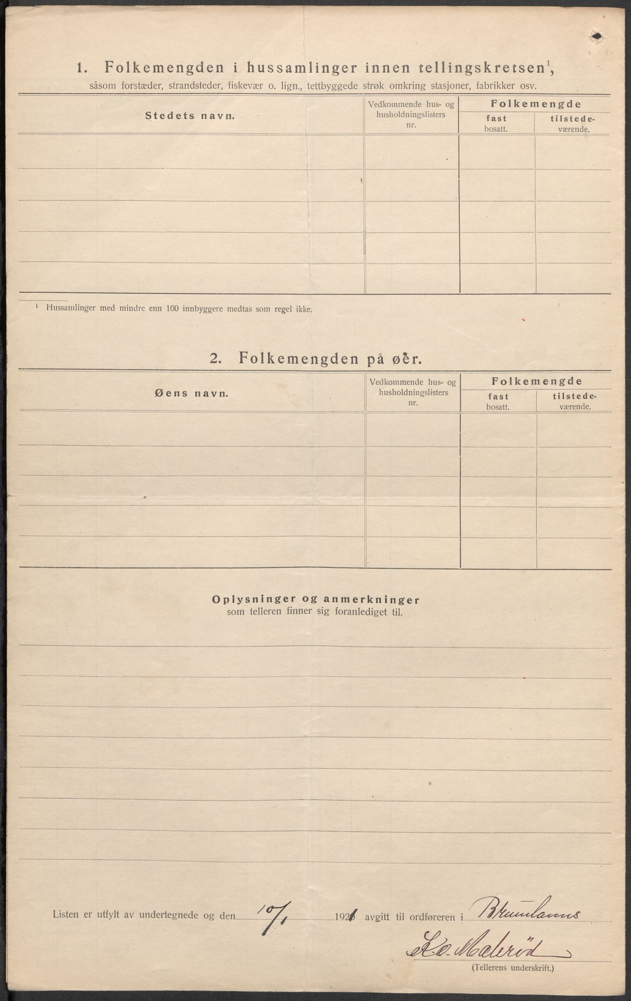 SAKO, 1920 census for Brunlanes, 1920, p. 56