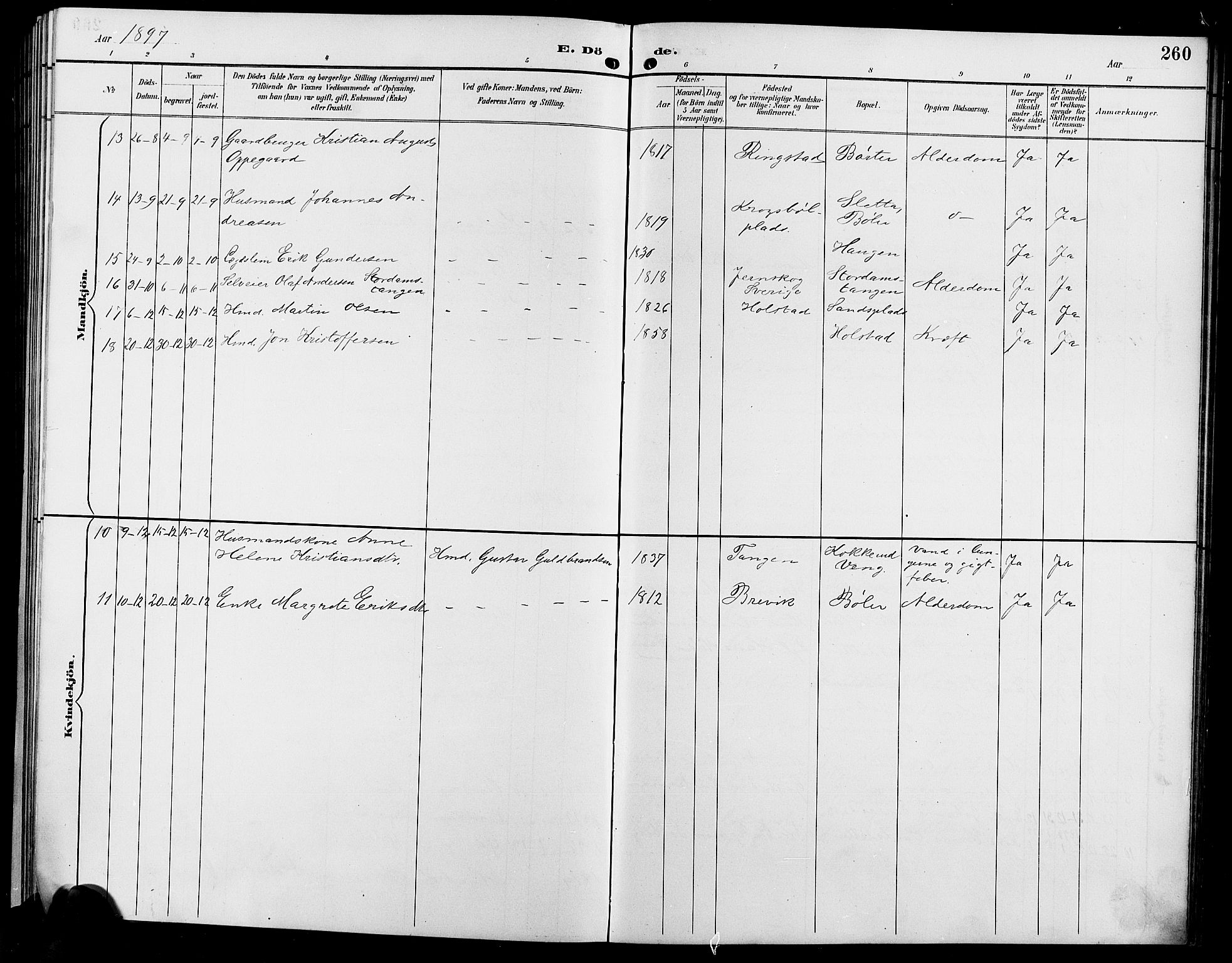 Enebakk prestekontor Kirkebøker, AV/SAO-A-10171c/G/Ga/L0006: Parish register (copy) no. I 6, 1889-1911, p. 260