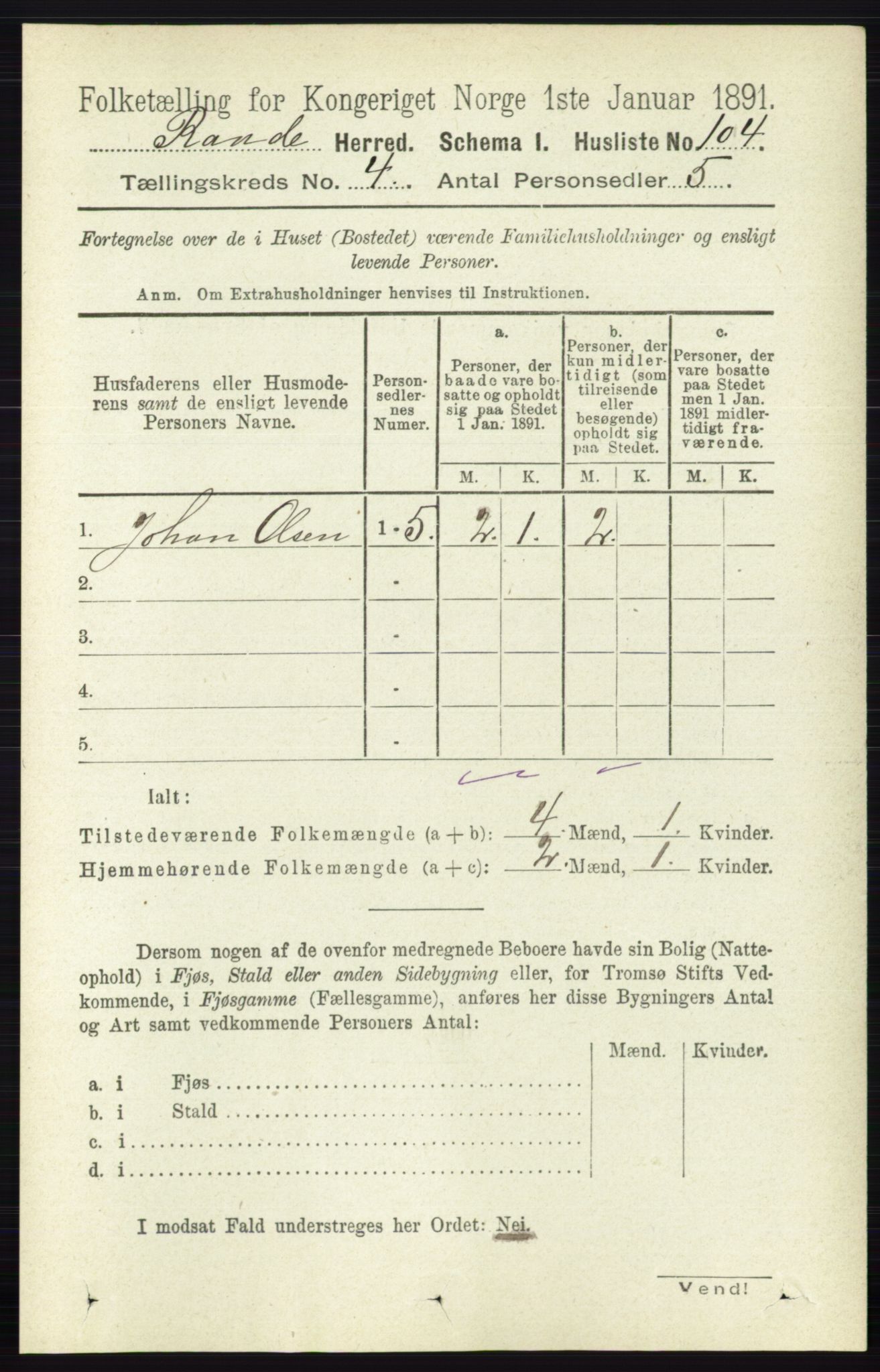 RA, 1891 census for 0135 Råde, 1891, p. 1842