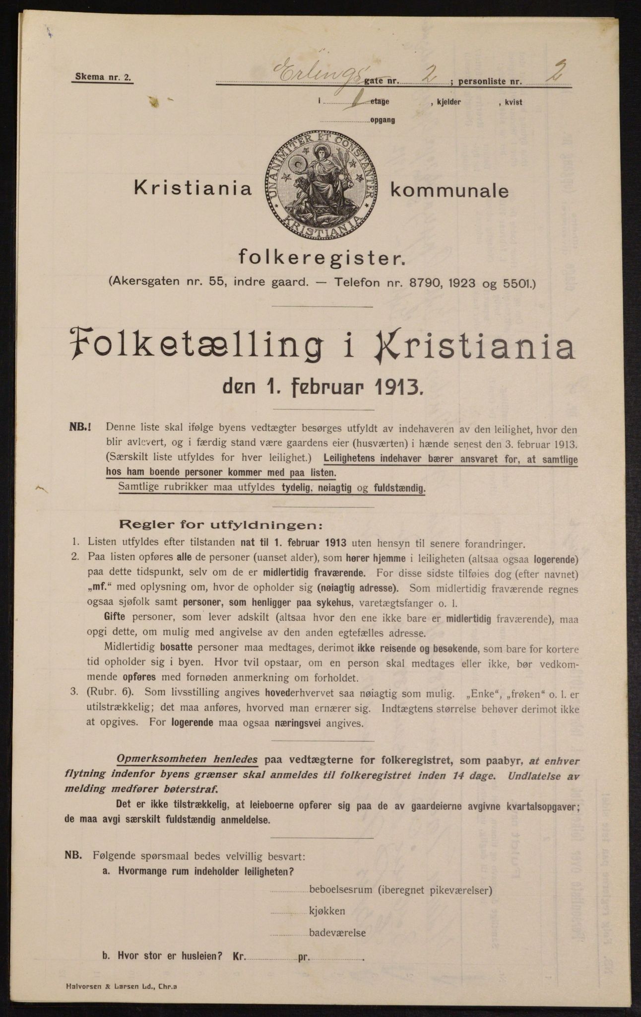 OBA, Municipal Census 1913 for Kristiania, 1913, p. 22088