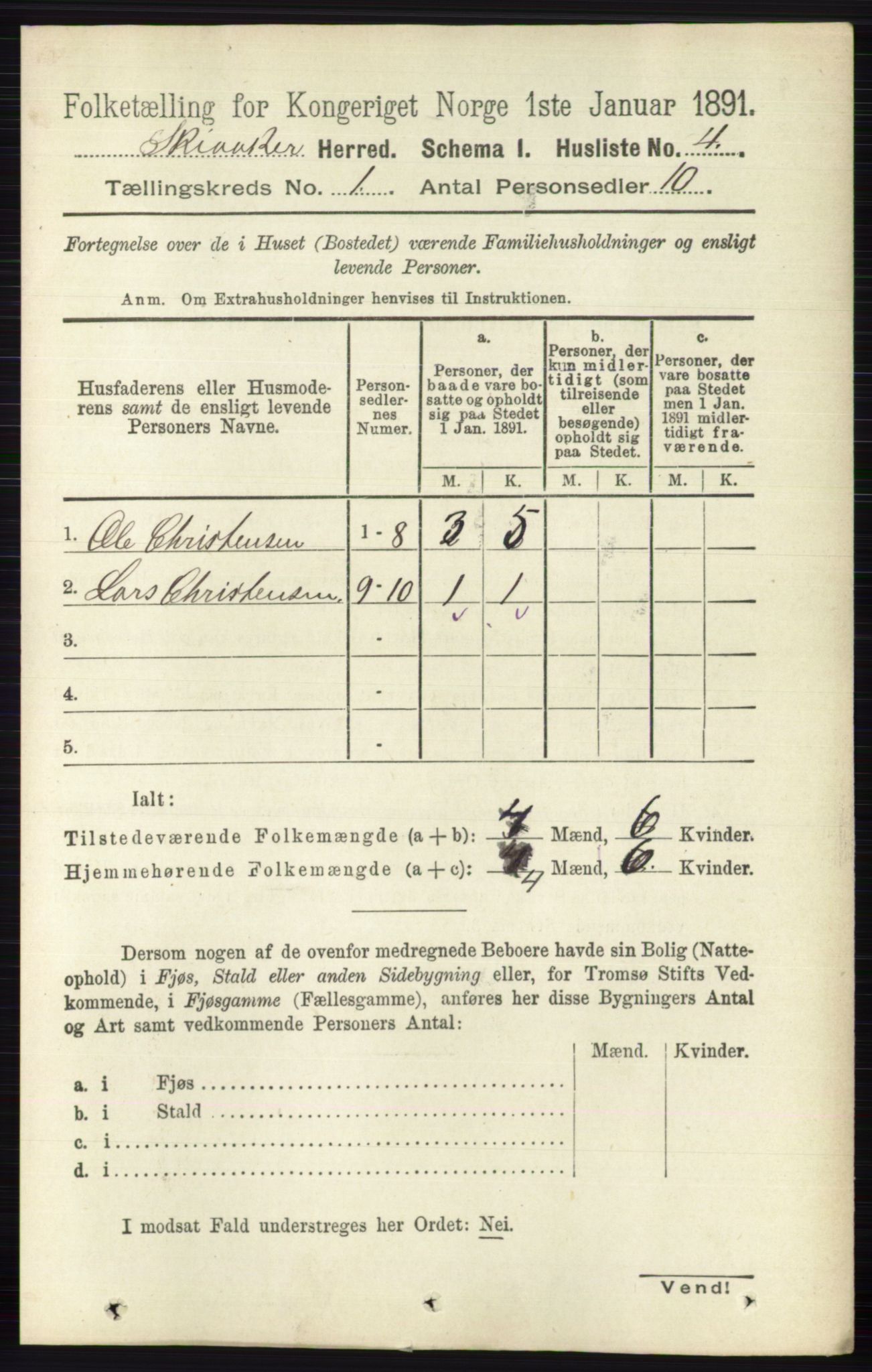 RA, 1891 census for 0513 Skjåk, 1891, p. 27