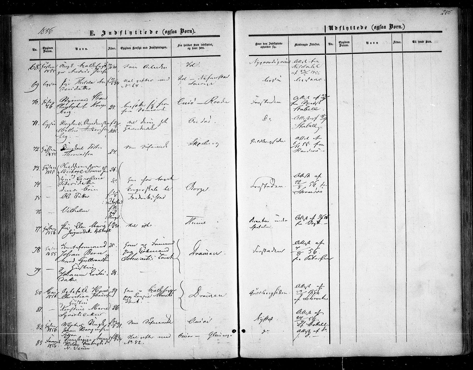 Glemmen prestekontor Kirkebøker, SAO/A-10908/F/Fa/L0007: Parish register (official) no. 7, 1853-1862, p. 205