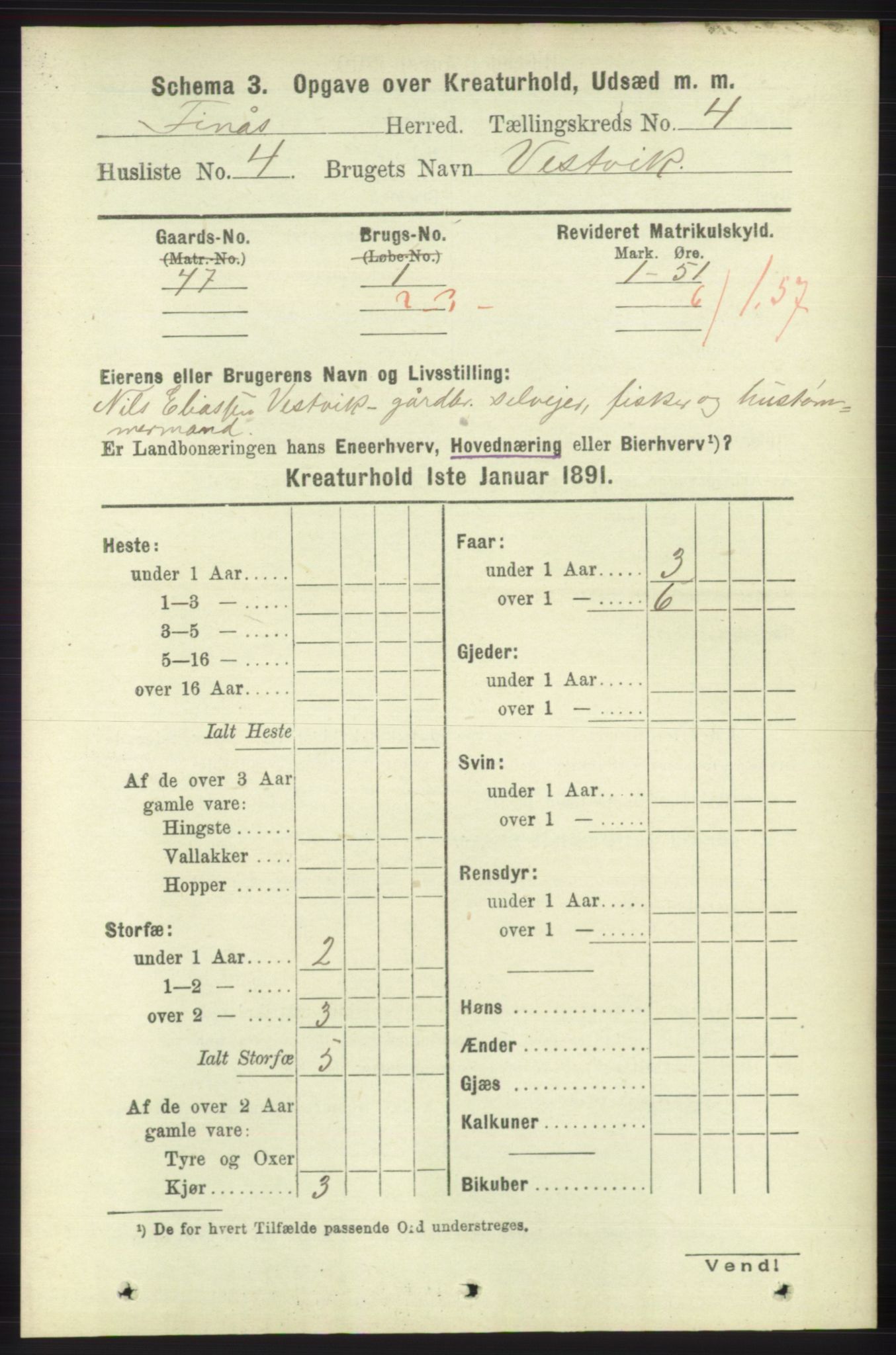 RA, 1891 census for 1218 Finnås, 1891, p. 6426