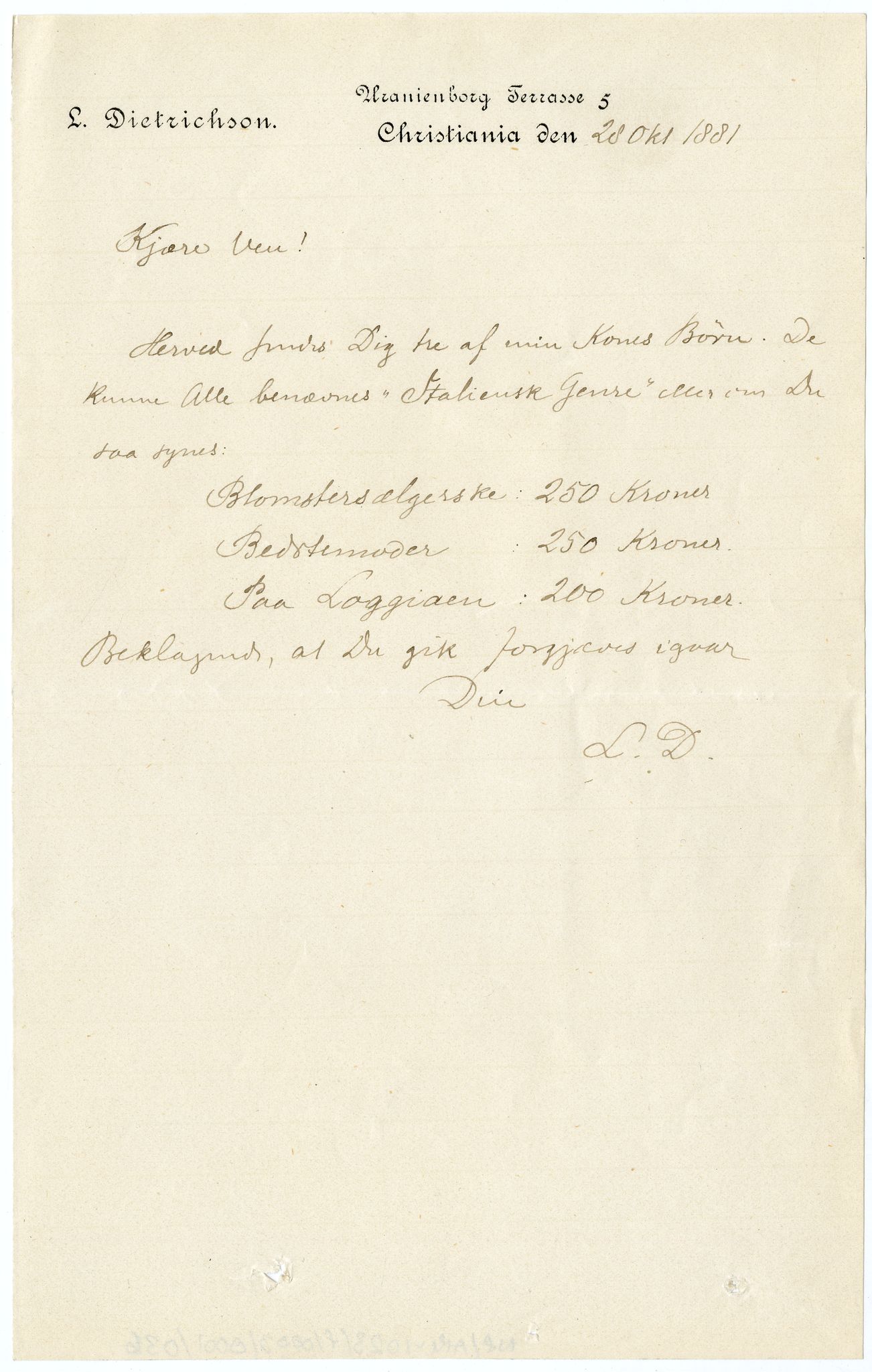 Diderik Maria Aalls brevsamling, NF/Ark-1023/F/L0003: D.M. Aalls brevsamling. D - G, 1797-1889, p. 68