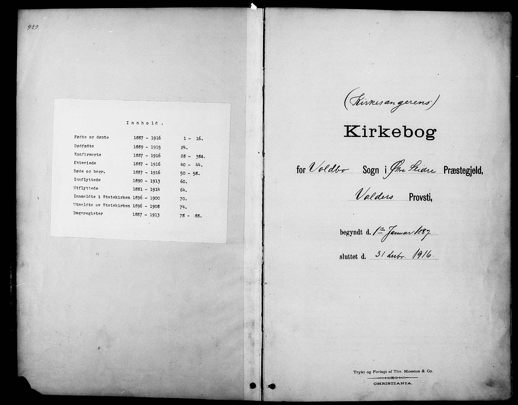 Øystre Slidre prestekontor, SAH/PREST-138/H/Ha/Hab/L0006: Parish register (copy) no. 6, 1887-1916