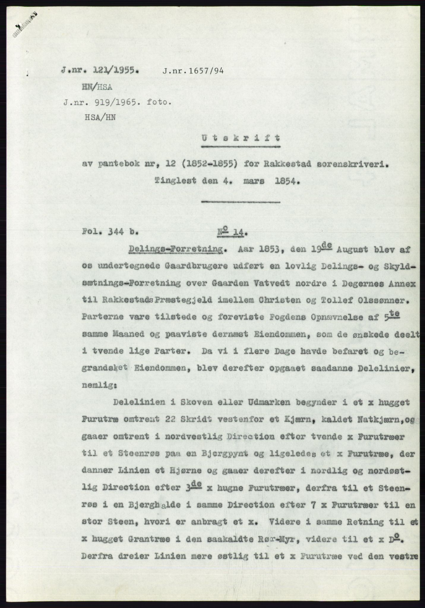 Statsarkivet i Oslo, SAO/A-10621/Z/Zd/L0002: Avskrifter, j.nr 5-691/1955, 1955, p. 94