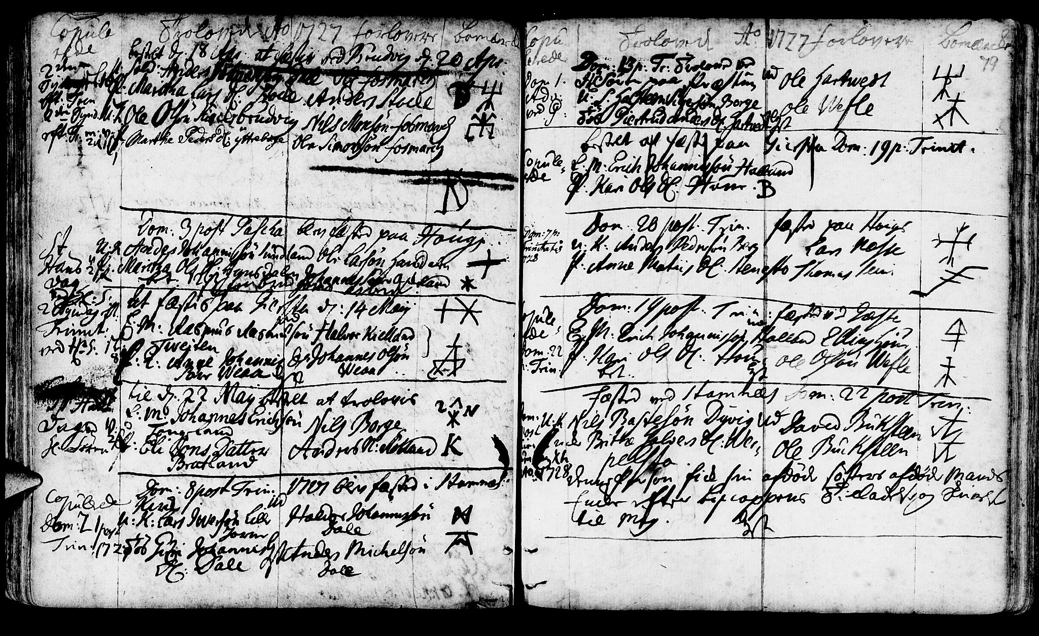 Haus sokneprestembete, AV/SAB-A-75601/H/Haa: Parish register (official) no. A 4, 1723-1733, p. 79