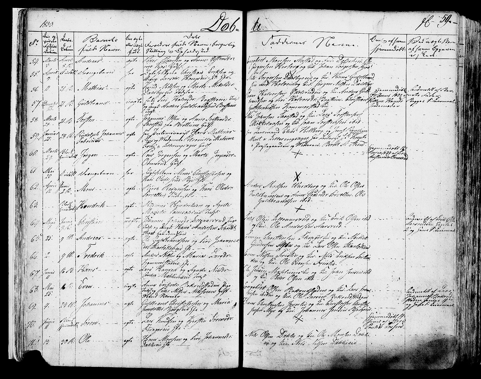 Ringsaker prestekontor, AV/SAH-PREST-014/K/Ka/L0007: Parish register (official) no. 7A, 1826-1837, p. 59