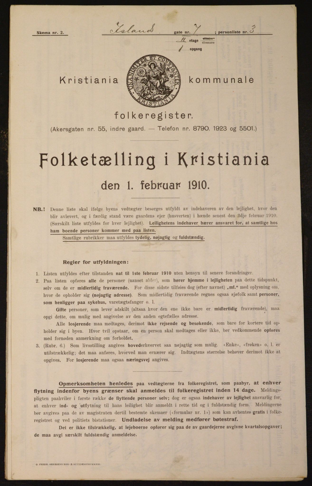 OBA, Municipal Census 1910 for Kristiania, 1910, p. 43442