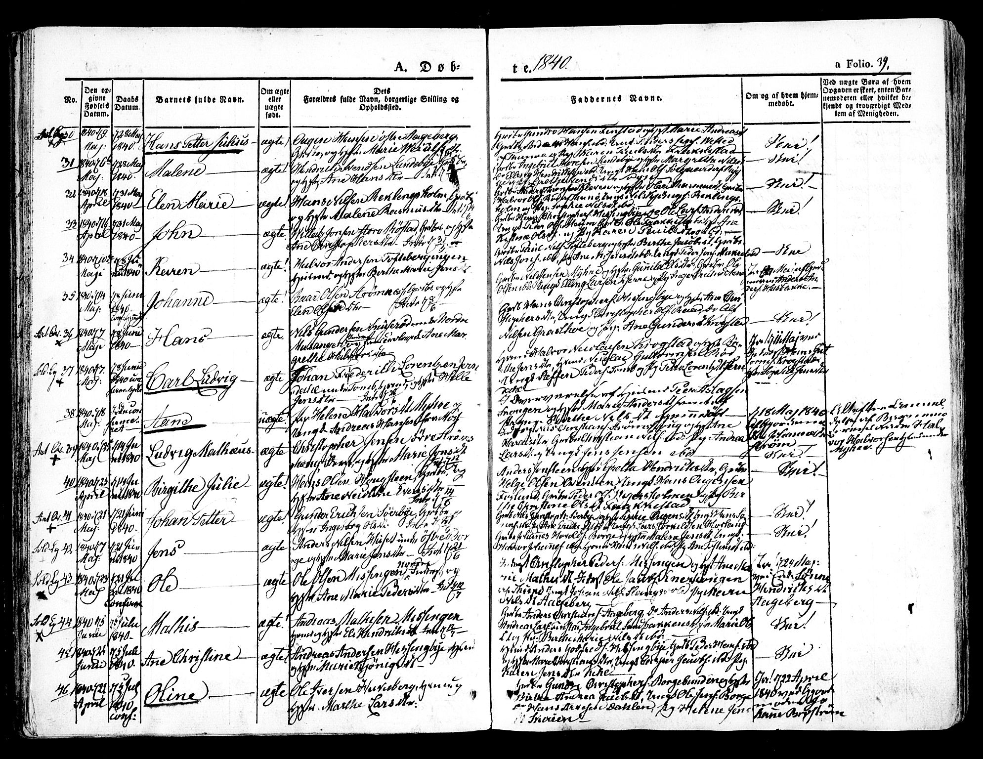 Råde prestekontor kirkebøker, AV/SAO-A-2009/F/Fa/L0005: Parish register (official) no. 5, 1830-1853, p. 39