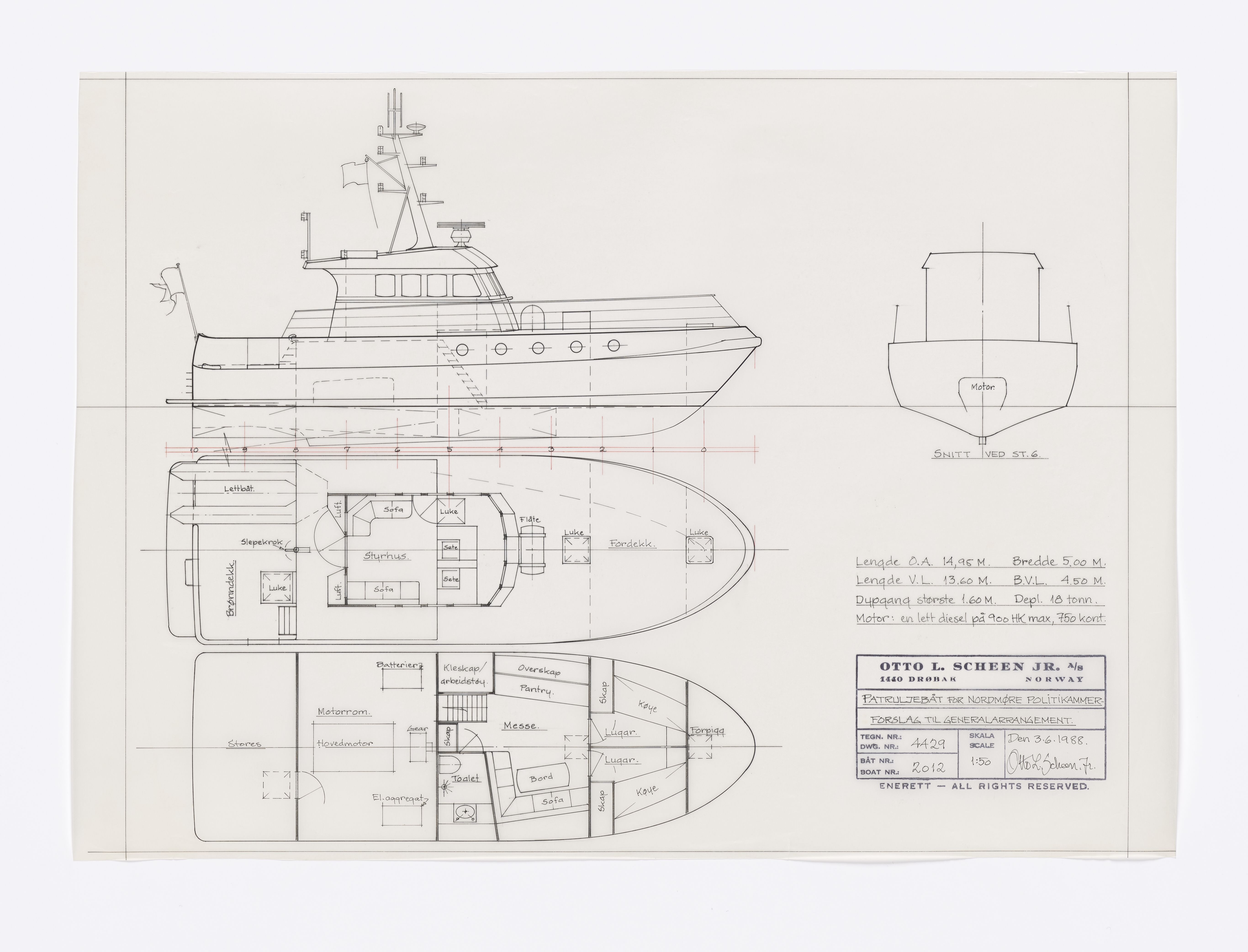 Furuholmen & Scheen, AFM/OM-1003/T/Ta/L0015/0002: Patruljebåt / Scheen, 1982-1988