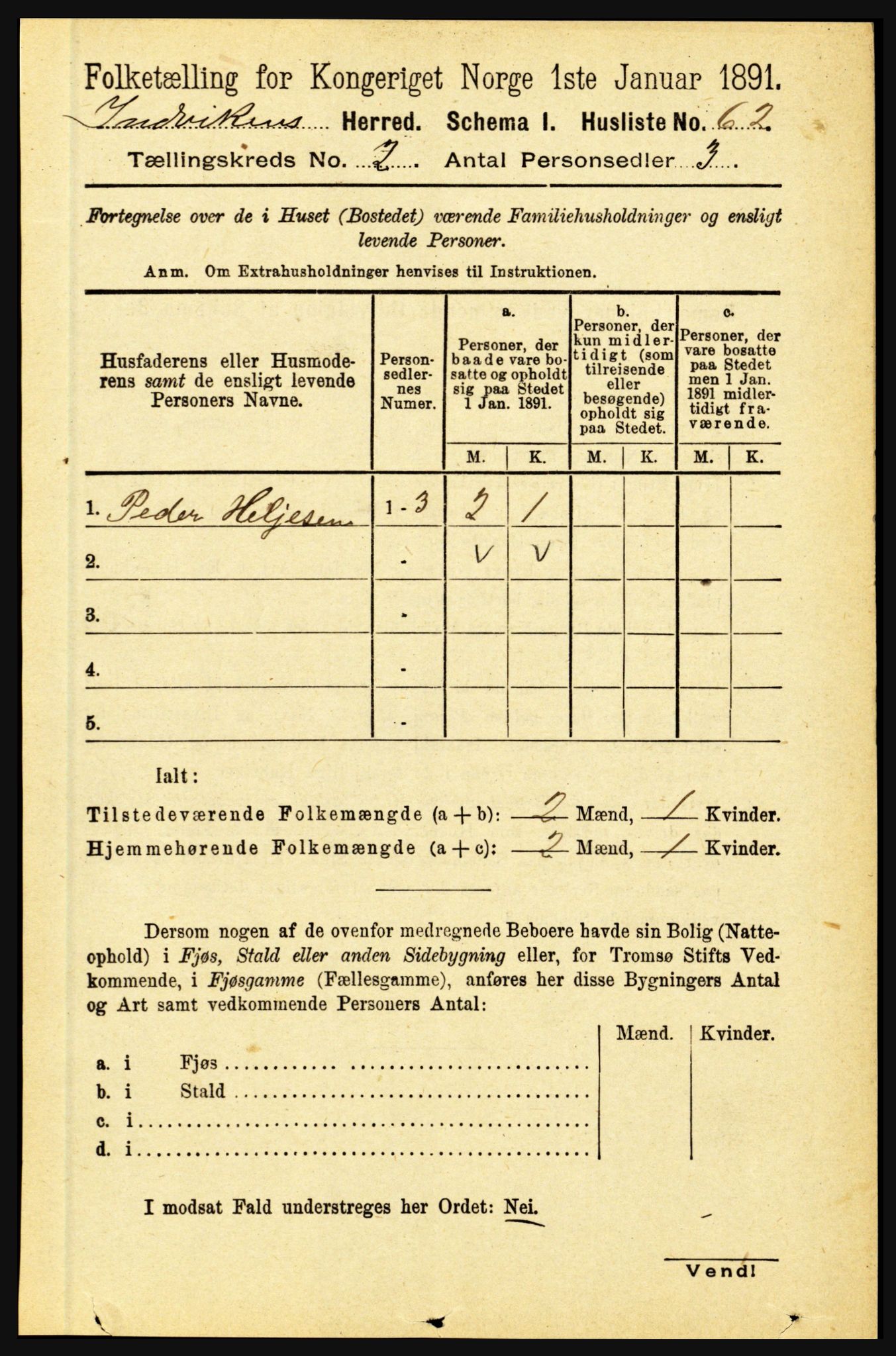 RA, 1891 census for 1447 Innvik, 1891, p. 605