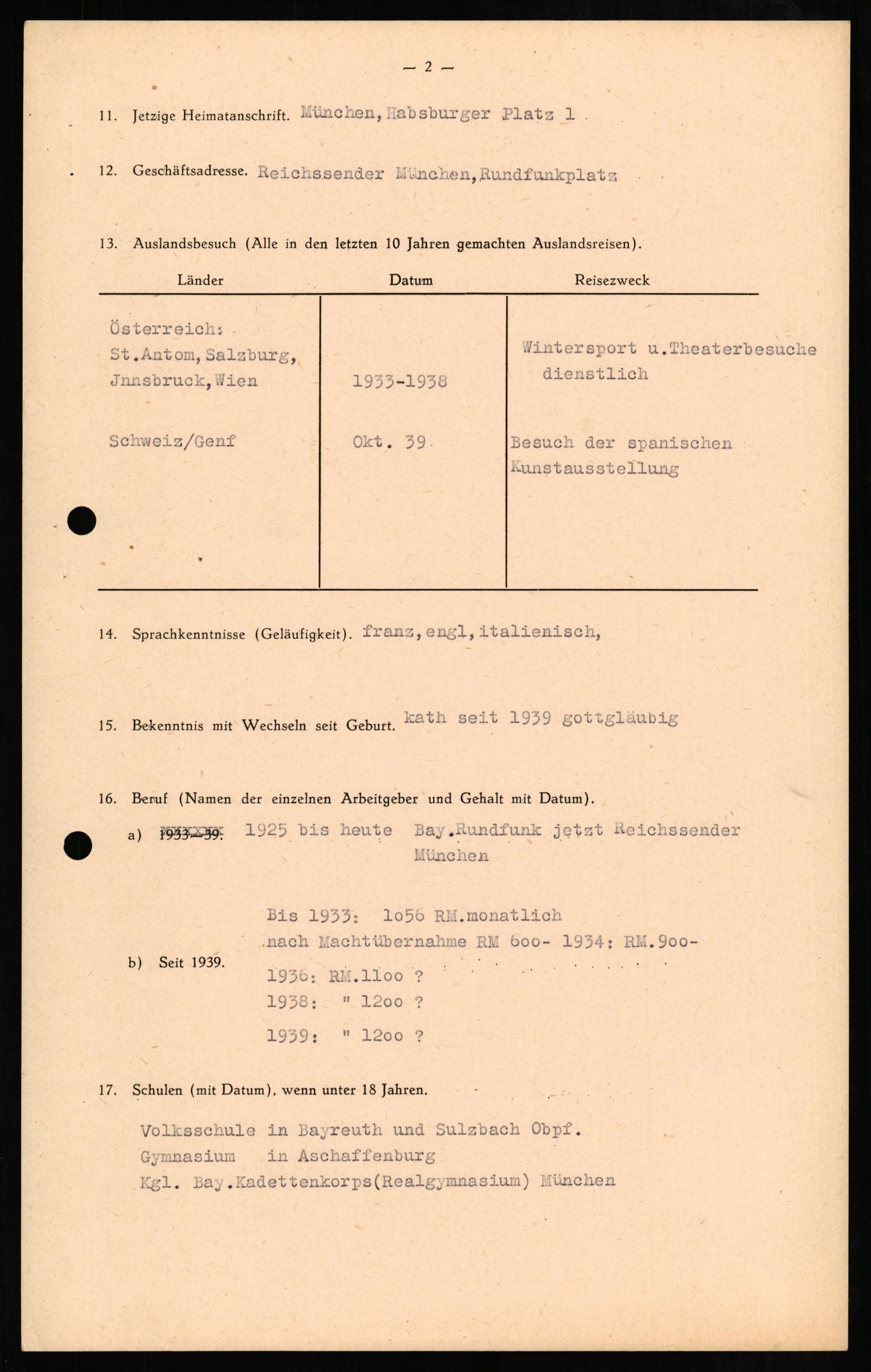 Forsvaret, Forsvarets overkommando II, AV/RA-RAFA-3915/D/Db/L0011: CI Questionaires. Tyske okkupasjonsstyrker i Norge. Tyskere., 1945-1946, p. 105