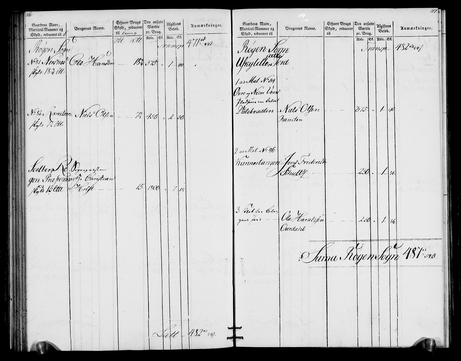 Rentekammeret inntil 1814, Realistisk ordnet avdeling, RA/EA-4070/N/Ne/Nea/L0066: Buskerud fogderi. Oppebørselsregister for Lier, Røyken og Hurum prestegjeld, 1803-1804, p. 62