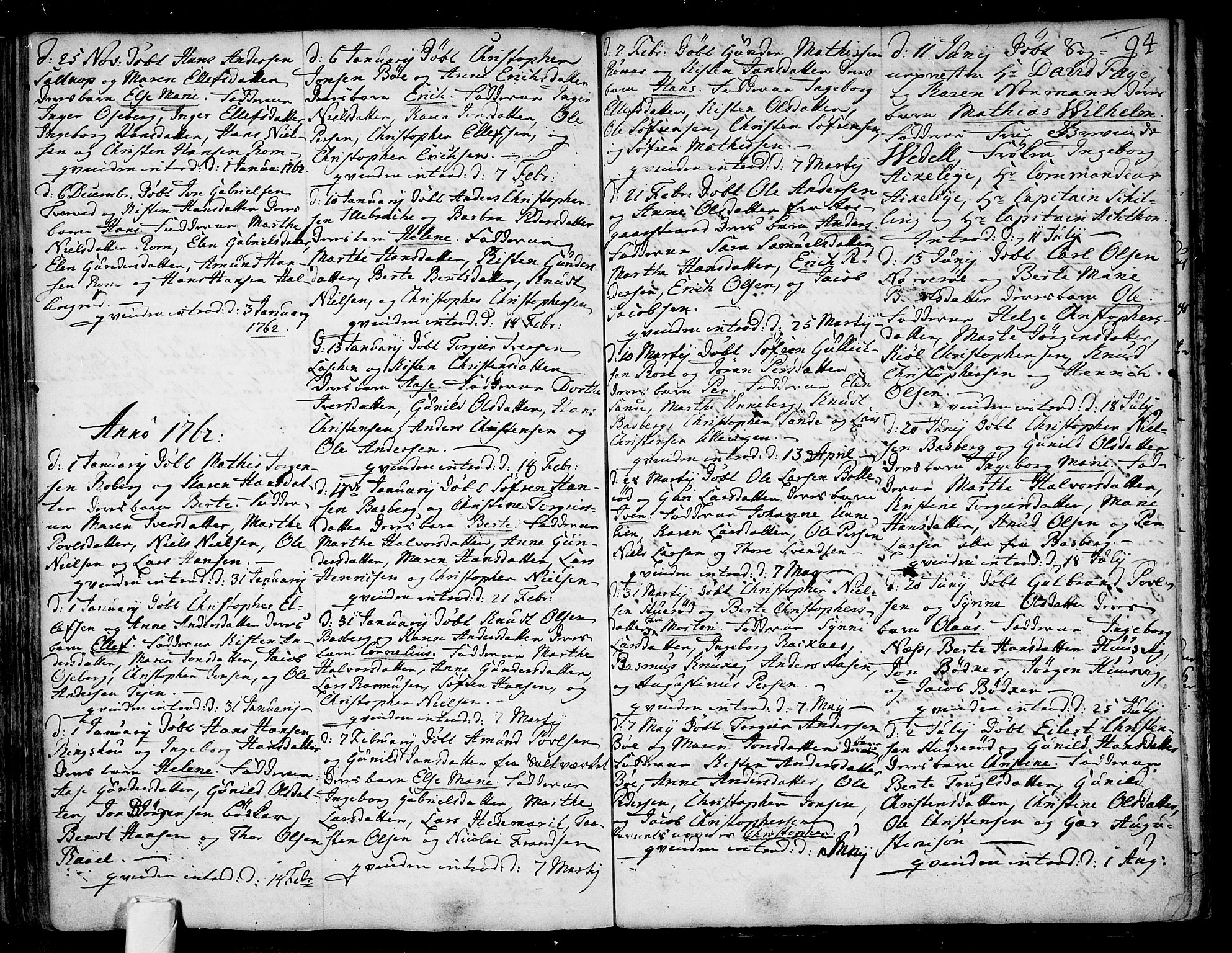 Sem kirkebøker, SAKO/A-5/F/Fb/L0001: Parish register (official) no. II 1, 1702-1764, p. 94