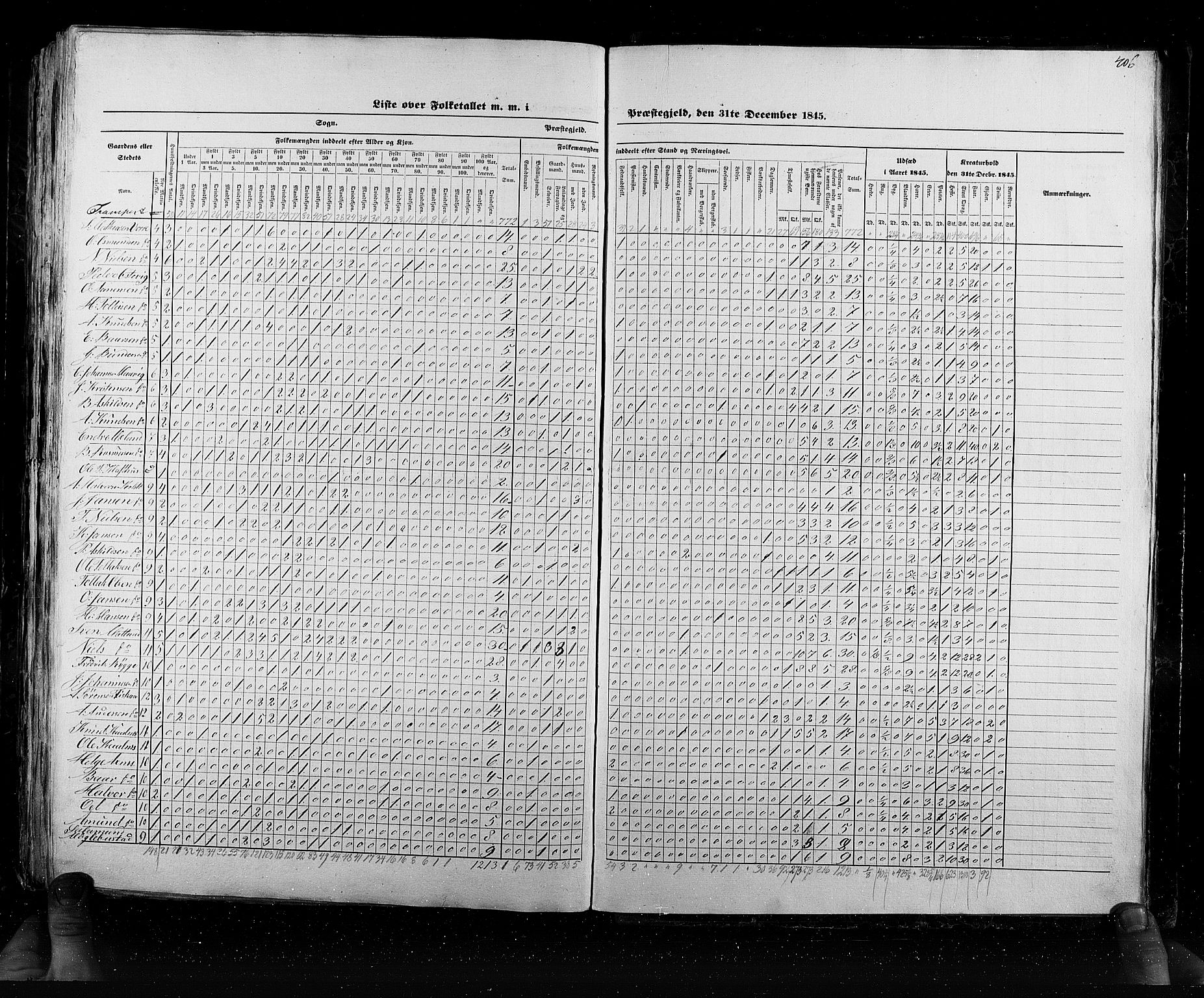 RA, Census 1845, vol. 6: Lister og Mandal amt og Stavanger amt, 1845, p. 406