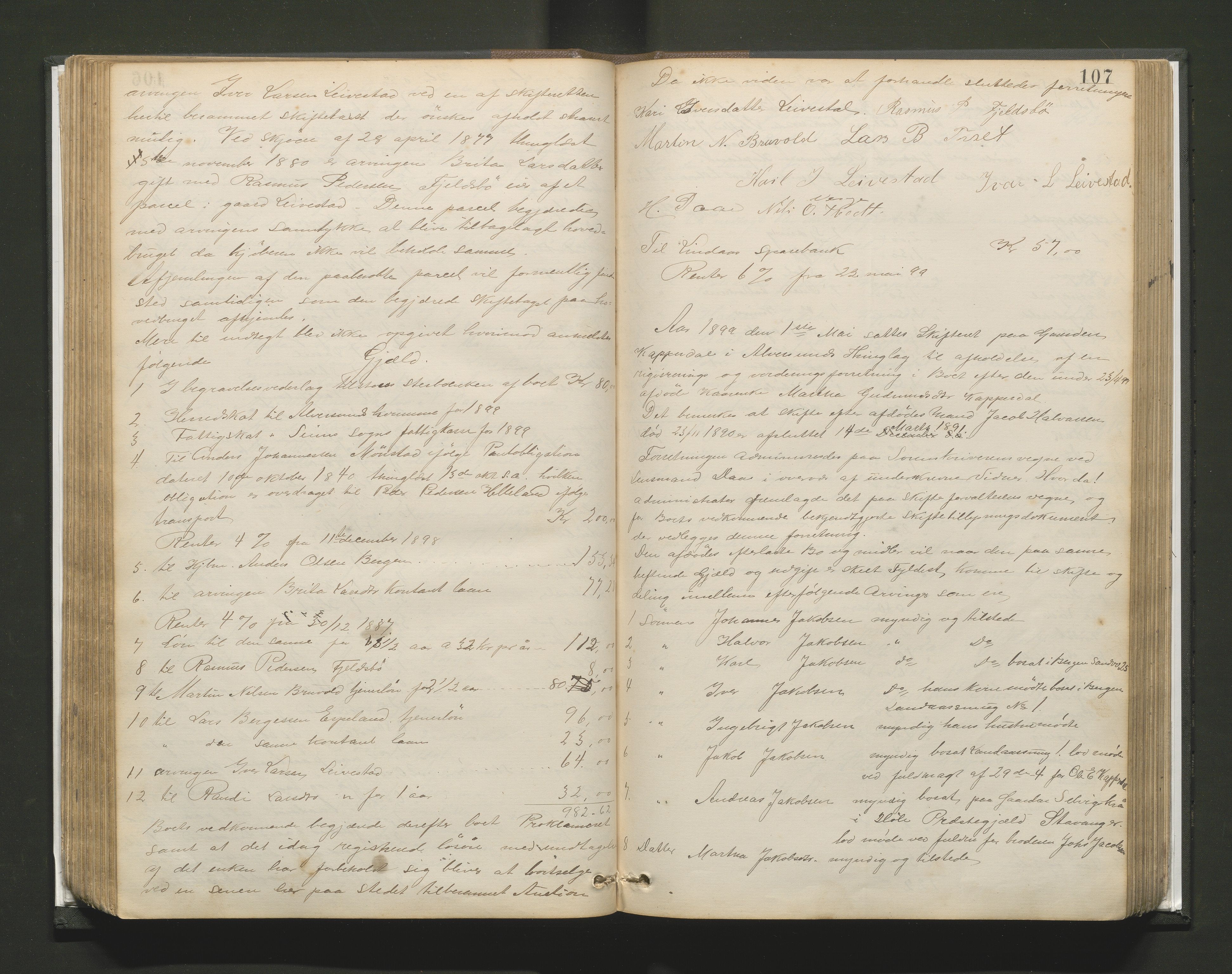 Lensmannen i Alversund, AV/SAB-A-30701/0006/L0001: Registreringsprotokoll, 1887-1913, p. 106b-107a