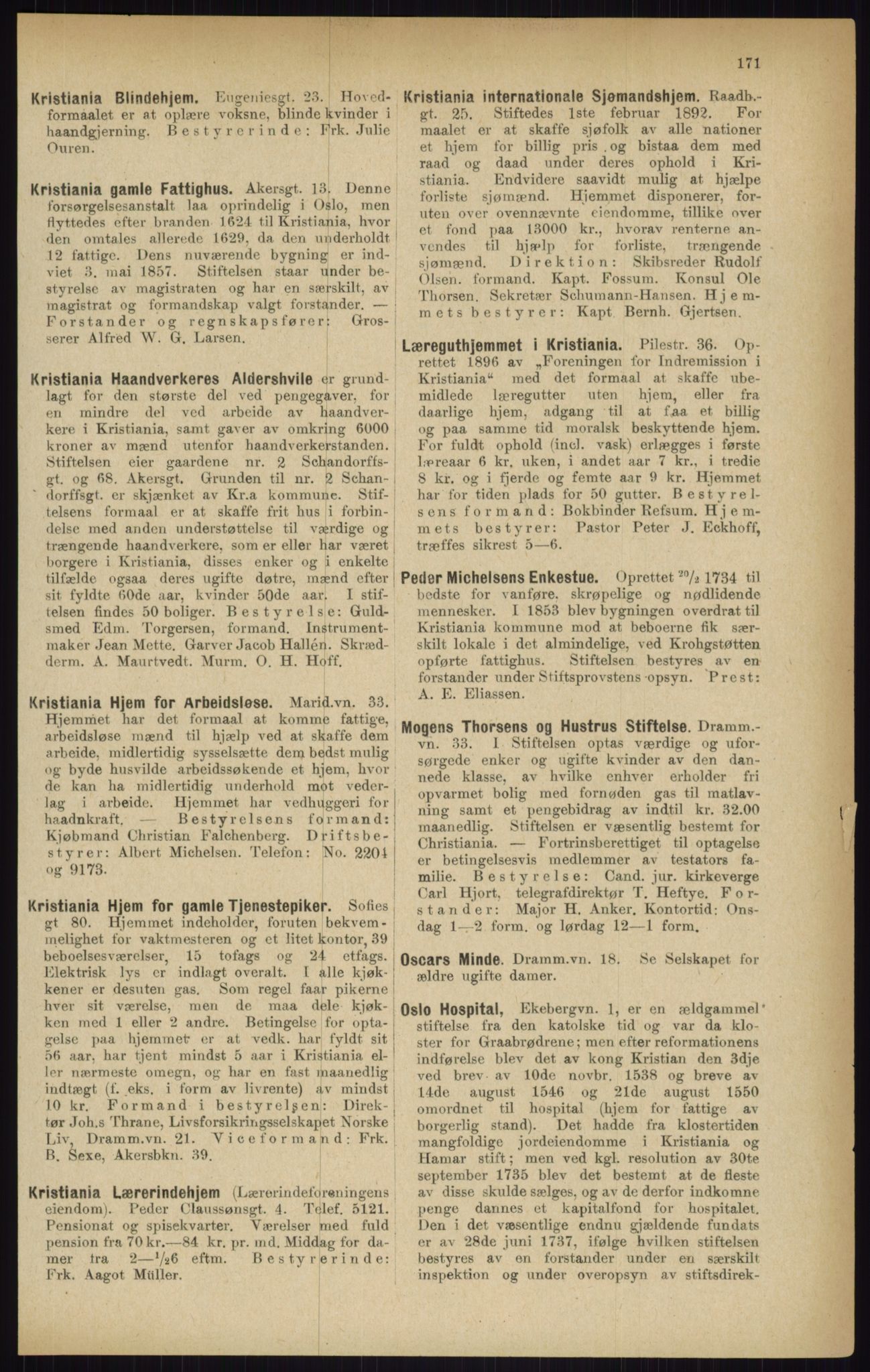 Kristiania/Oslo adressebok, PUBL/-, 1916, p. 171