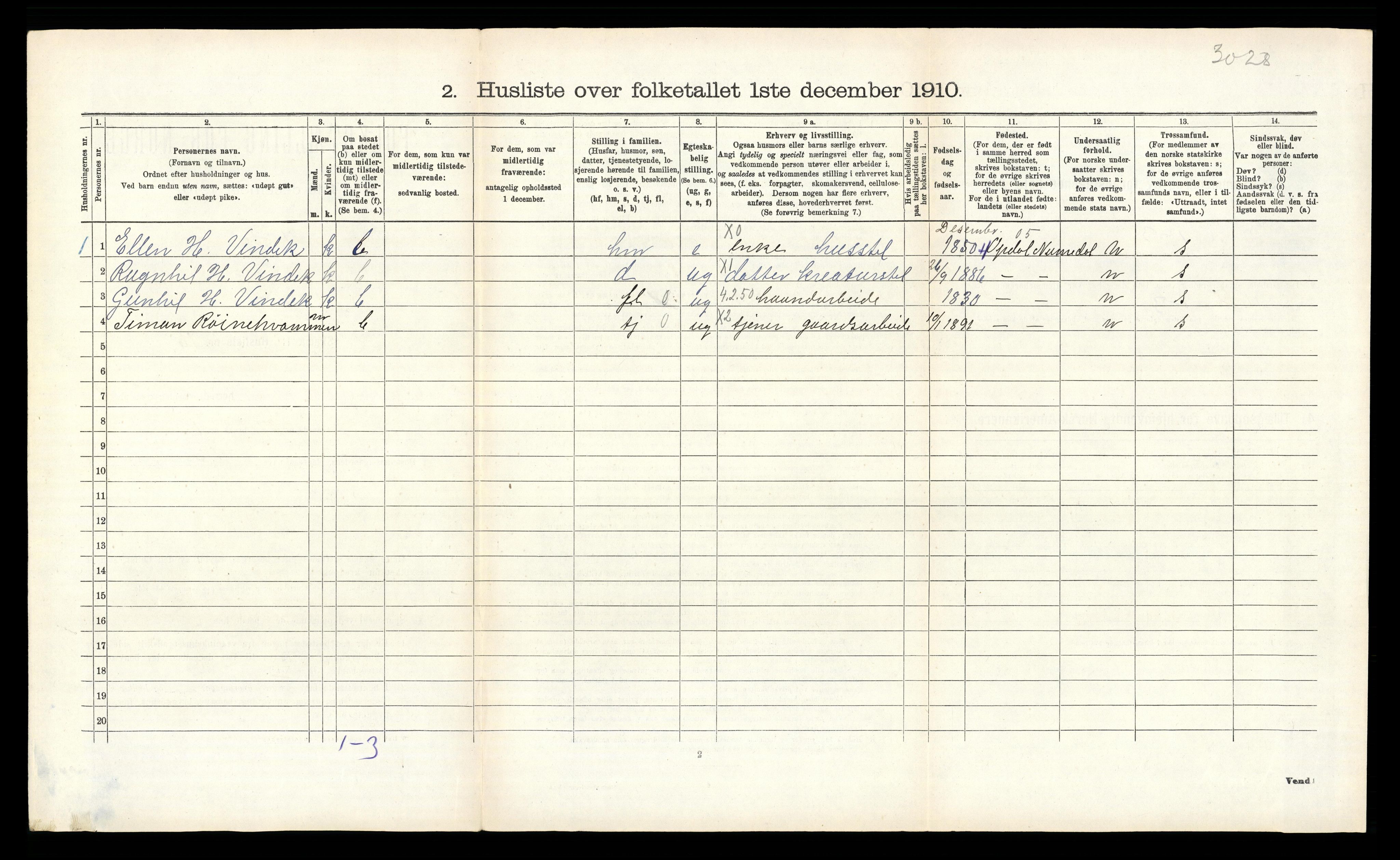 RA, 1910 census for Rollag, 1910, p. 508