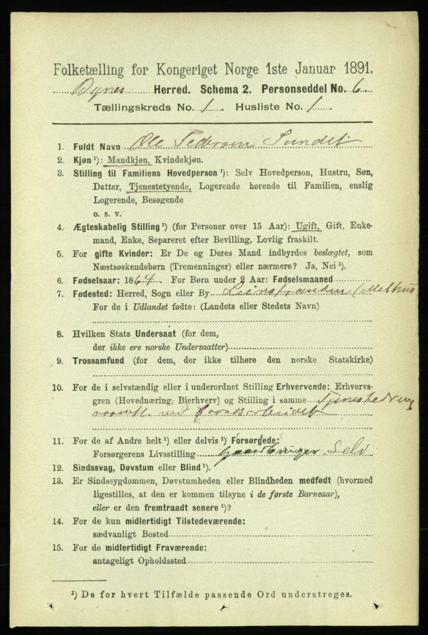 RA, 1891 census for 1655 Byneset, 1891, p. 146