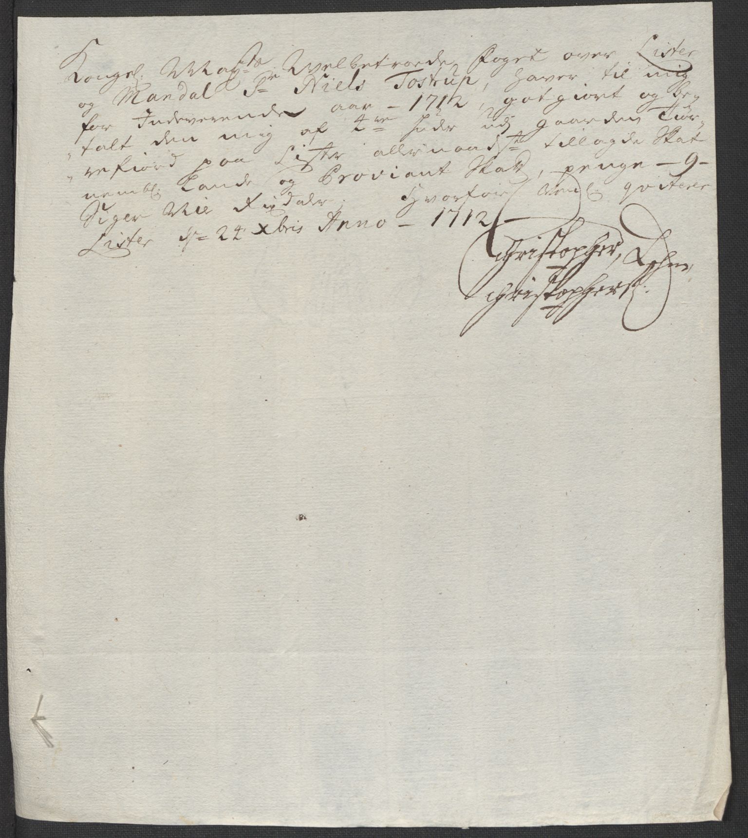 Rentekammeret inntil 1814, Reviderte regnskaper, Fogderegnskap, AV/RA-EA-4092/R43/L2555: Fogderegnskap Lista og Mandal, 1712, p. 212