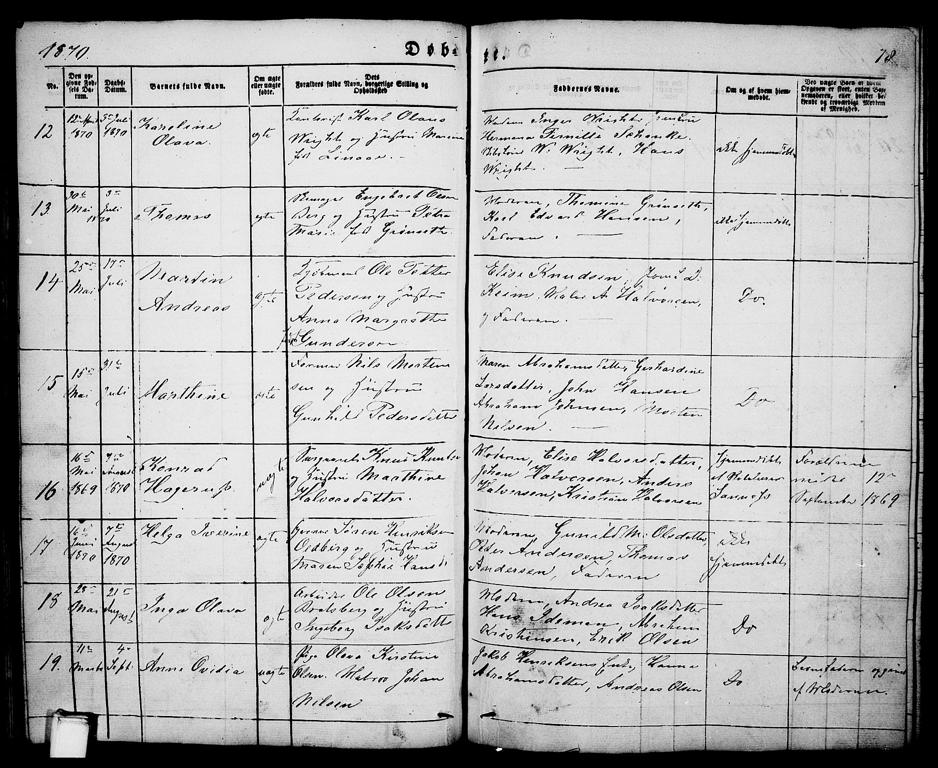 Porsgrunn kirkebøker , SAKO/A-104/G/Ga/L0002: Parish register (copy) no. I 2, 1847-1877, p. 78