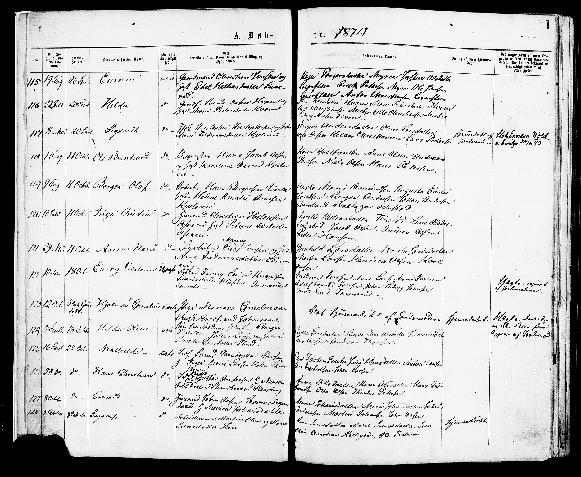 Skedsmo prestekontor Kirkebøker, SAO/A-10033a/F/Fa/L0012: Parish register (official) no. I 12, 1876-1883, p. 1