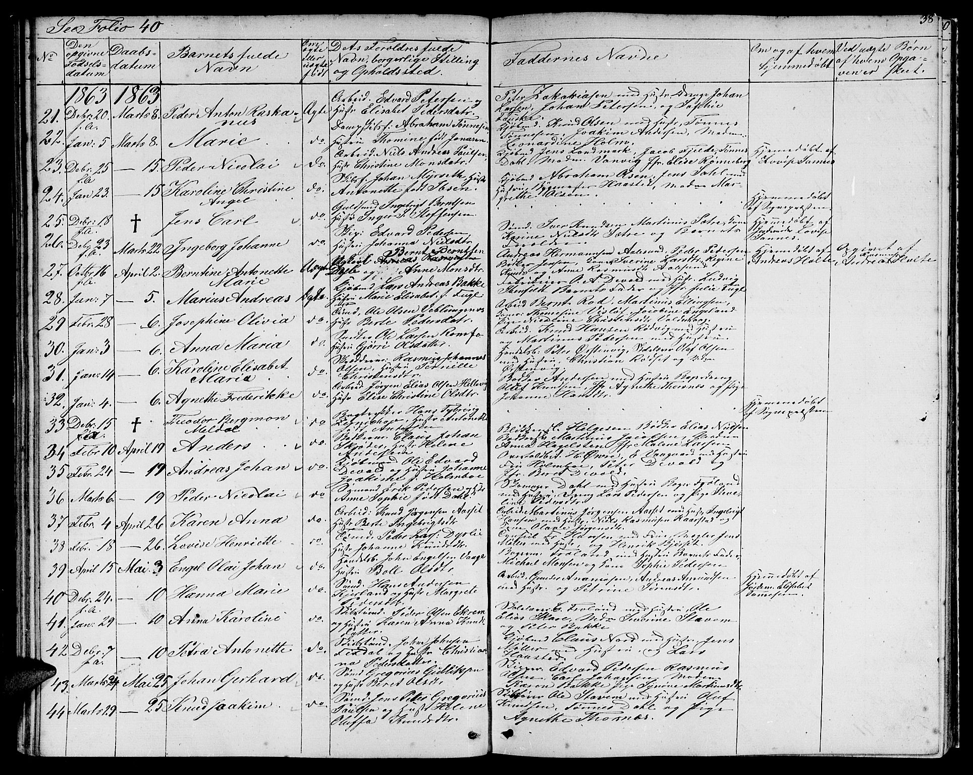 Ministerialprotokoller, klokkerbøker og fødselsregistre - Møre og Romsdal, AV/SAT-A-1454/529/L0464: Parish register (copy) no. 529C01, 1855-1867, p. 38