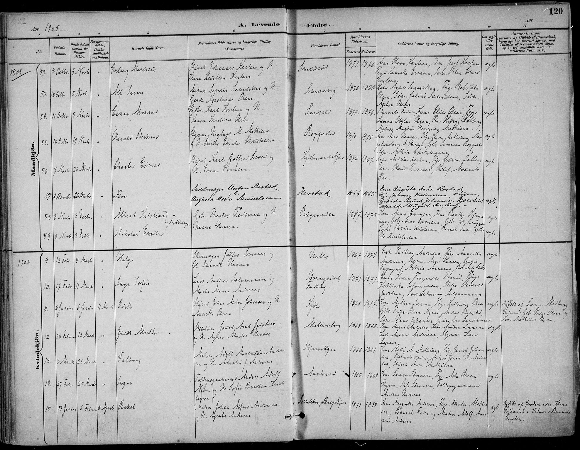 Nøtterøy kirkebøker, AV/SAKO-A-354/F/Fa/L0009: Parish register (official) no. I 9, 1894-1907, p. 120