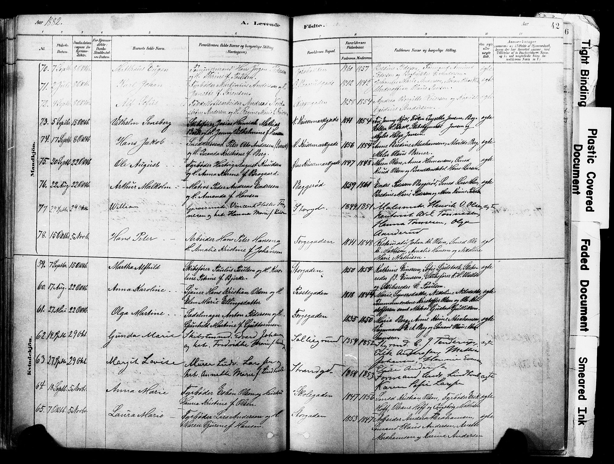 Horten kirkebøker, AV/SAKO-A-348/F/Fa/L0003: Parish register (official) no. 3, 1878-1887, p. 42