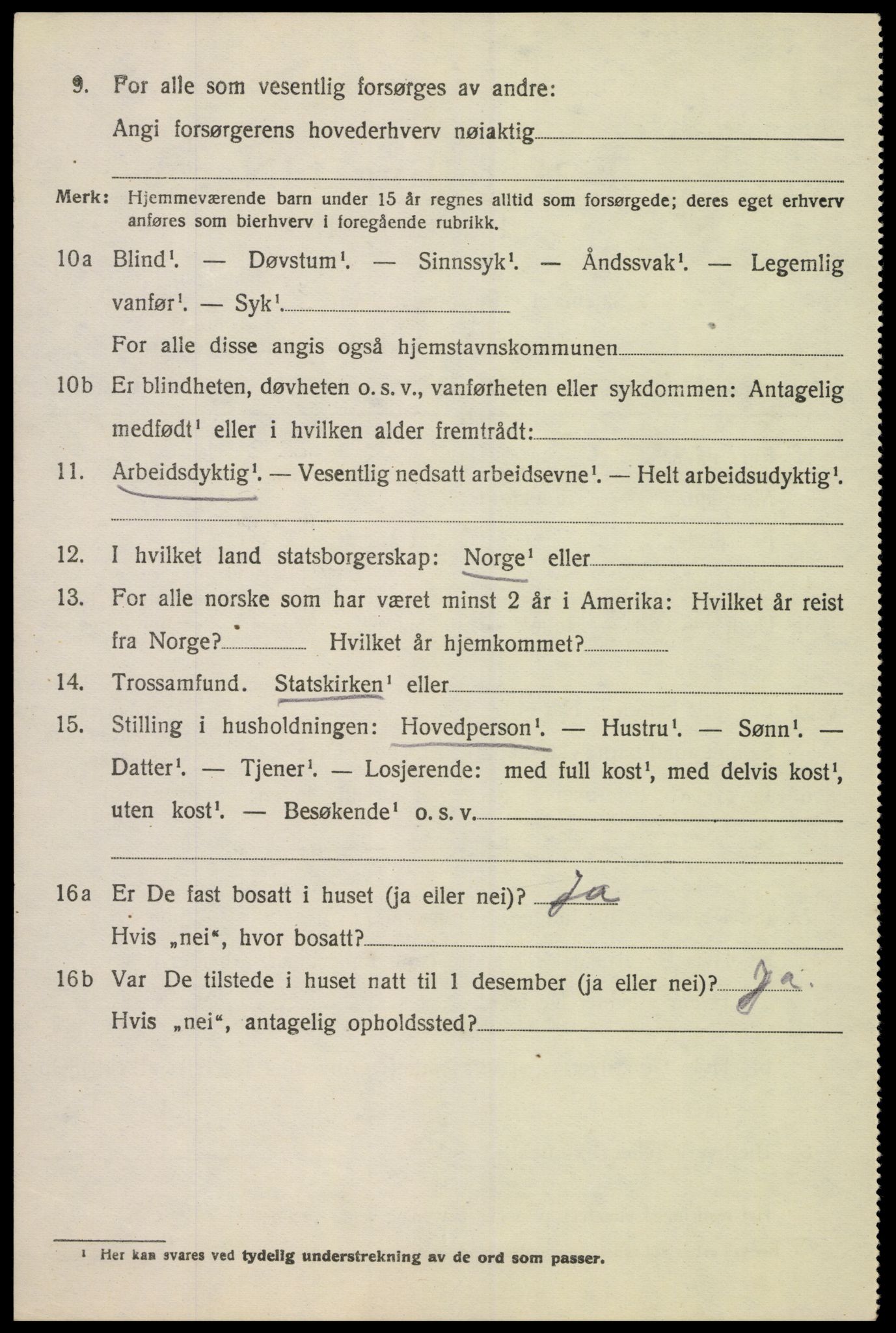 SAK, 1920 census for Åseral, 1920, p. 1801