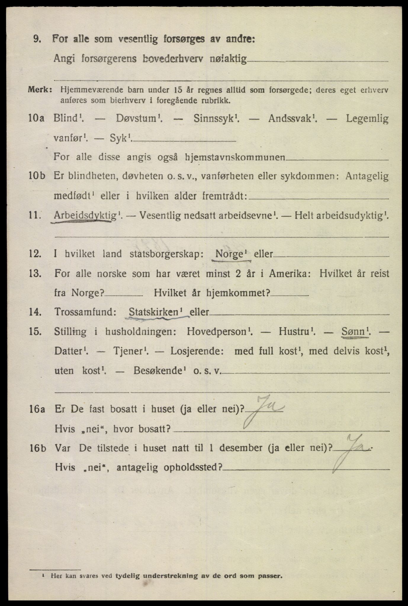 SAK, 1920 census for Lista, 1920, p. 9002