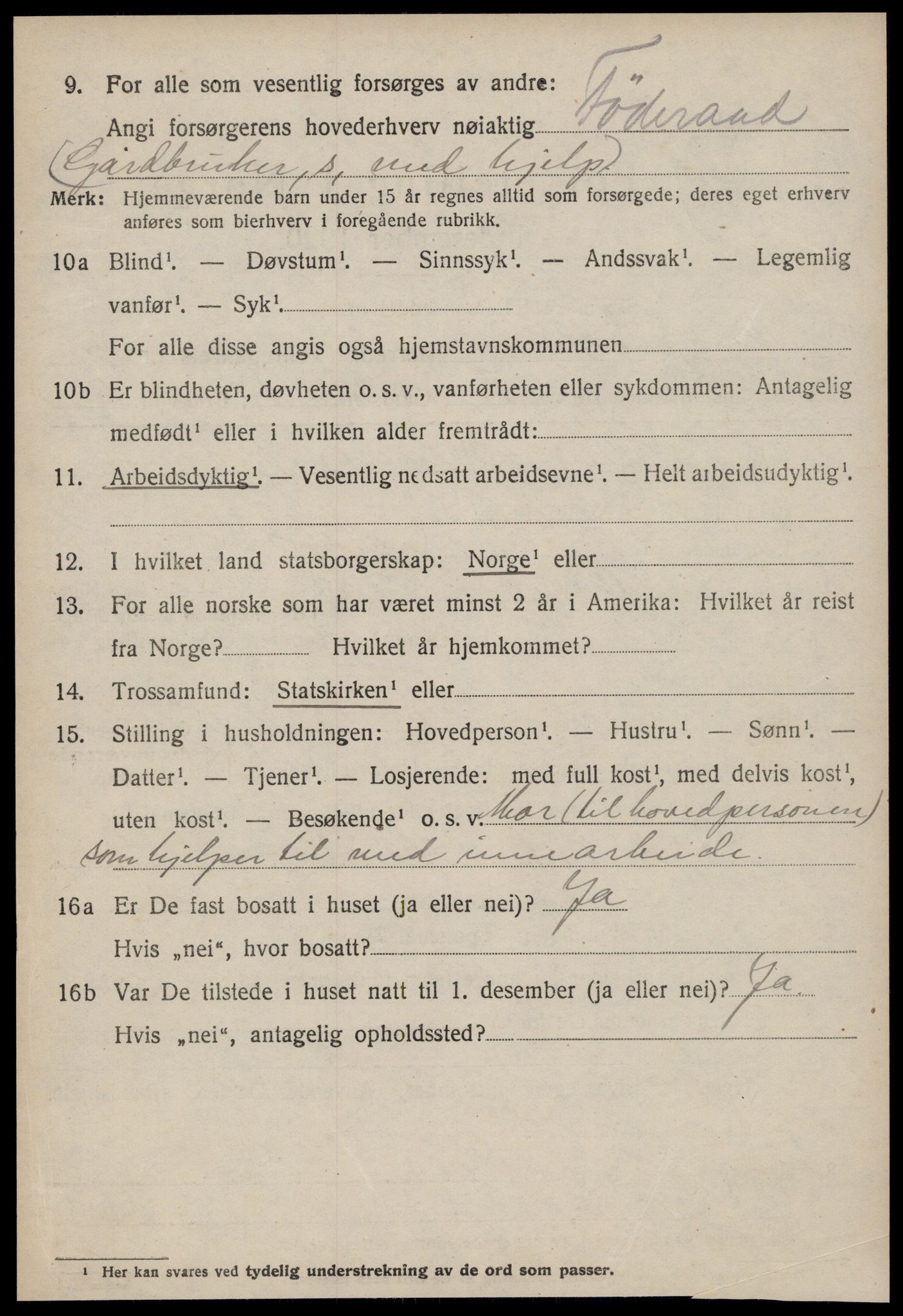 SAT, 1920 census for Tingvoll, 1920, p. 2323