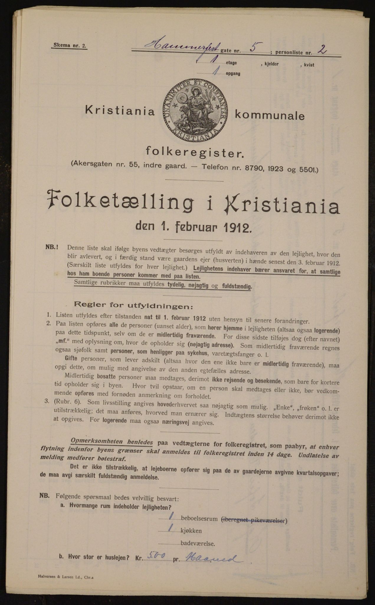 OBA, Municipal Census 1912 for Kristiania, 1912, p. 34204