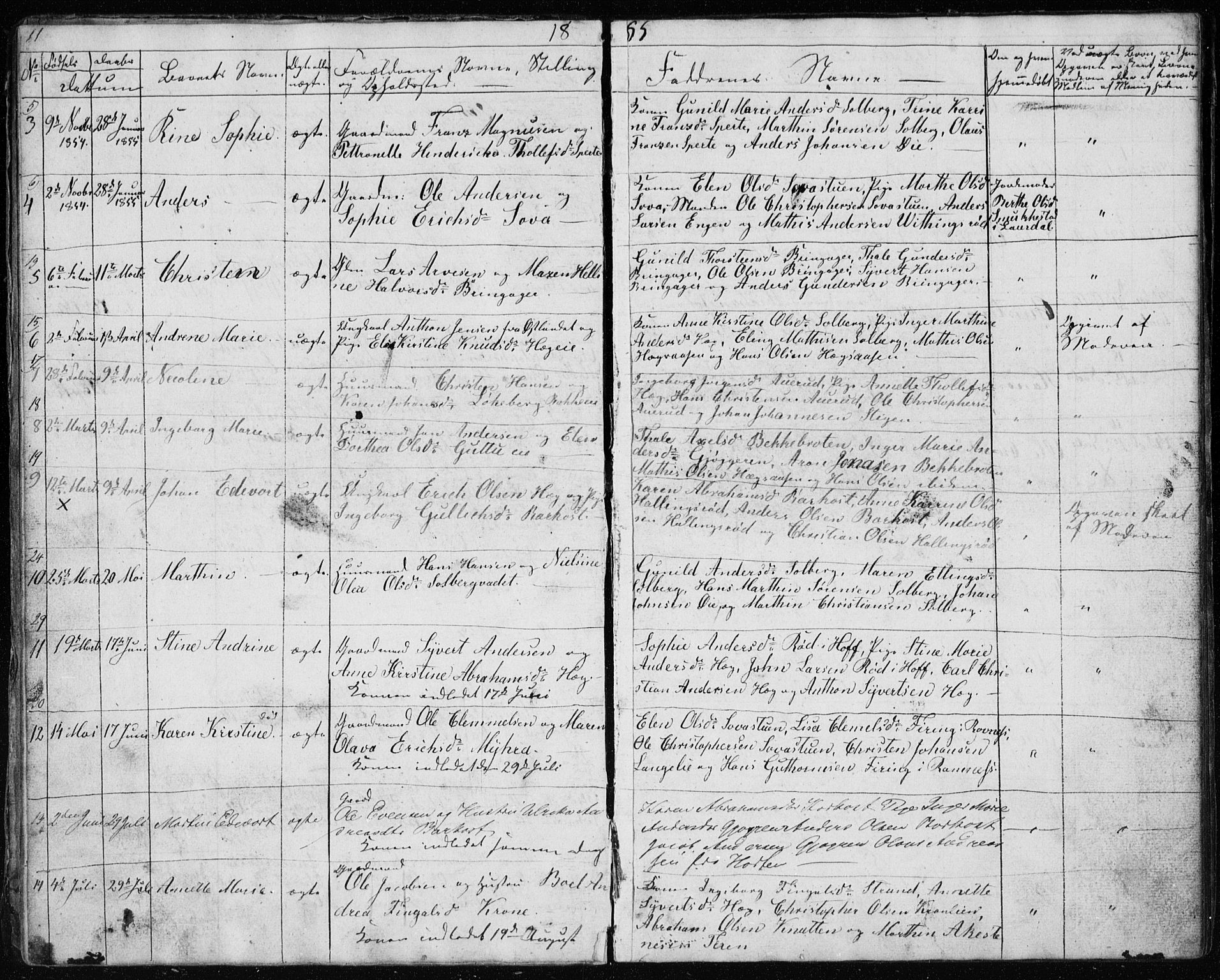 Botne kirkebøker, SAKO/A-340/G/Gb/L0001: Parish register (copy) no. II 1, 1848-1860, p. 11