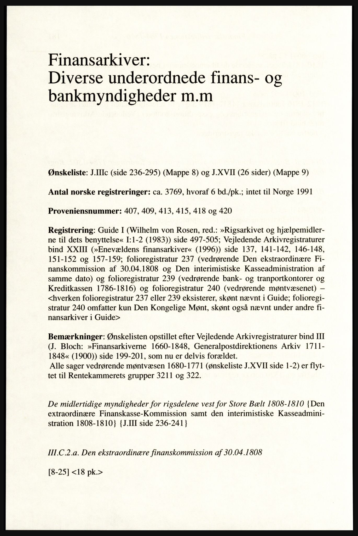 Publikasjoner utgitt av Arkivverket, PUBL/PUBL-001/A/0002: Erik Gøbel: NOREG, Tværregistratur over norgesrelevant materiale i Rigsarkivet i København (2000), 2000, p. 184