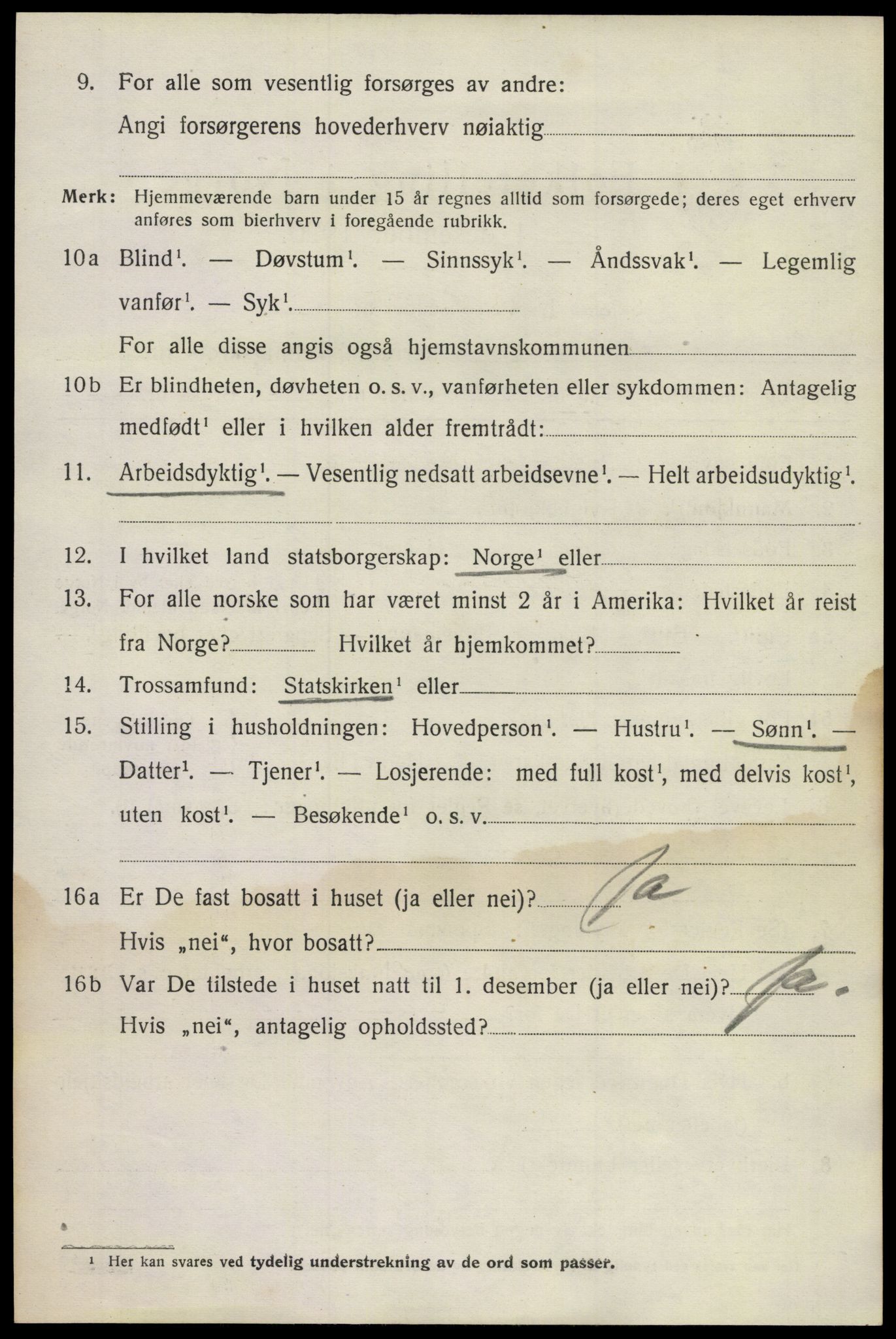SAKO, 1920 census for Solum, 1920, p. 2275