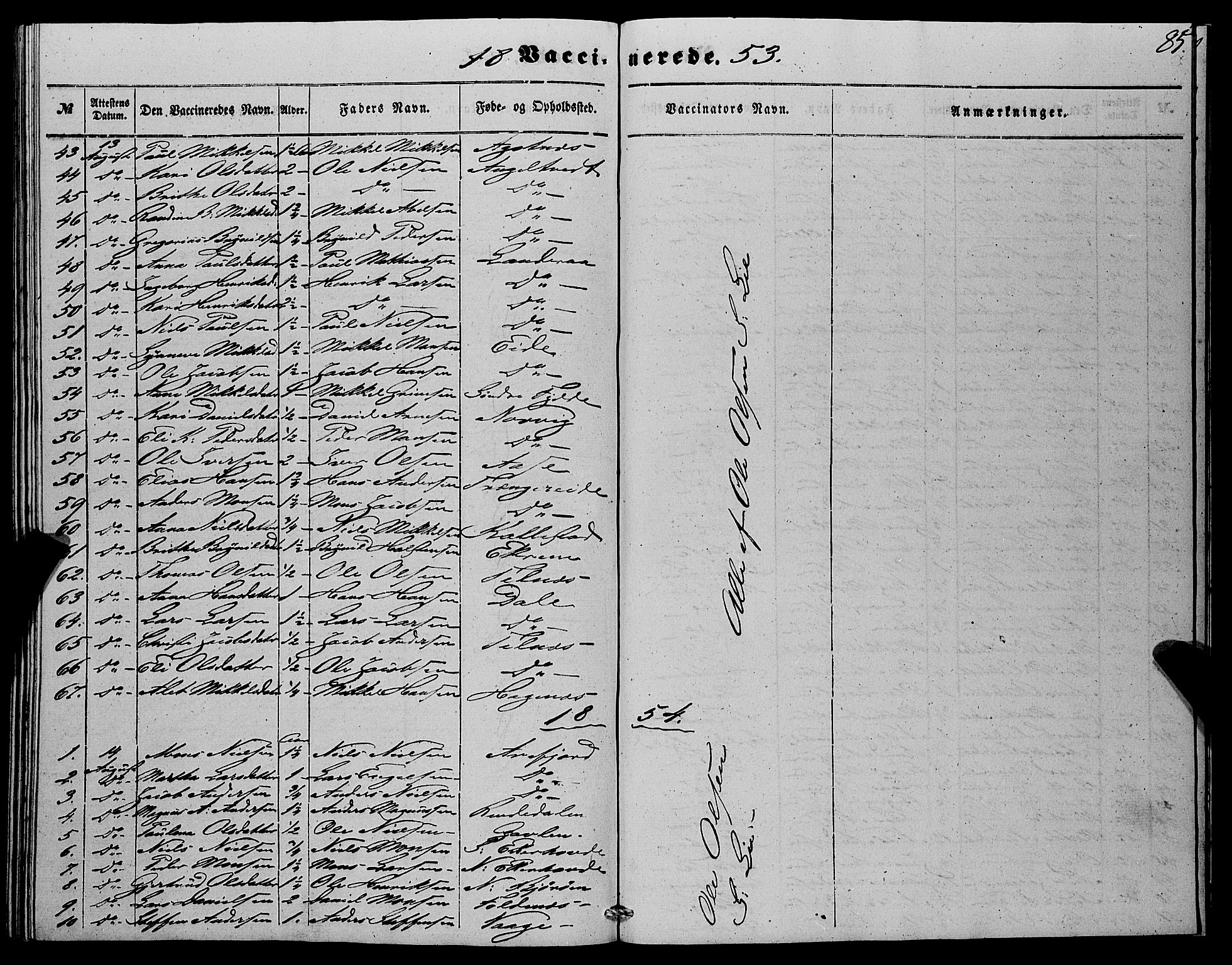 Fjell sokneprestembete, SAB/A-75301/H/Haa: Parish register (official) no. A 4, 1851-1870, p. 85