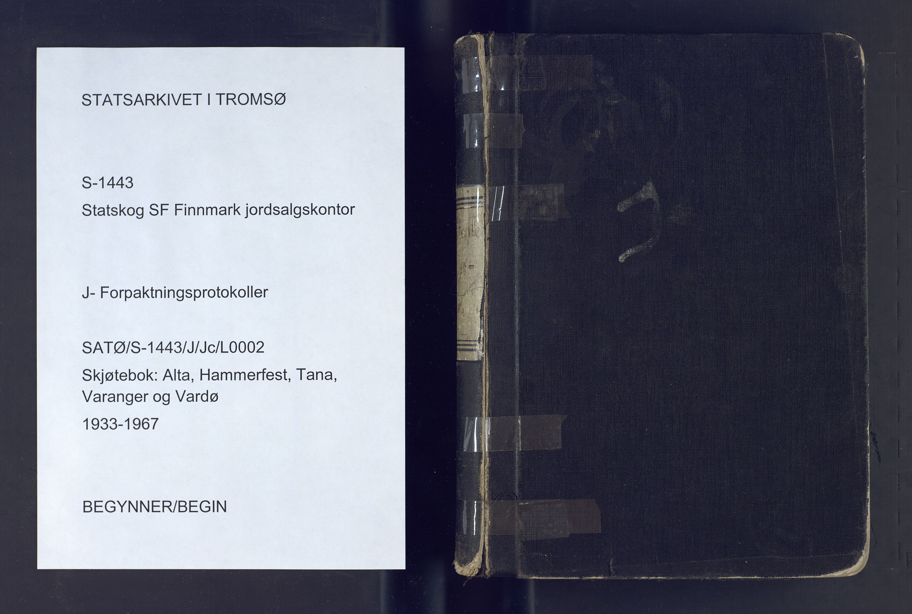 Finnmark jordsalgskommisjon/jordsalgskontor og Statskog SF Finnmark jordsalgskontor, AV/SATØ-S-1443/J/Jc/L0002: Skjøtebok, 1933-1967